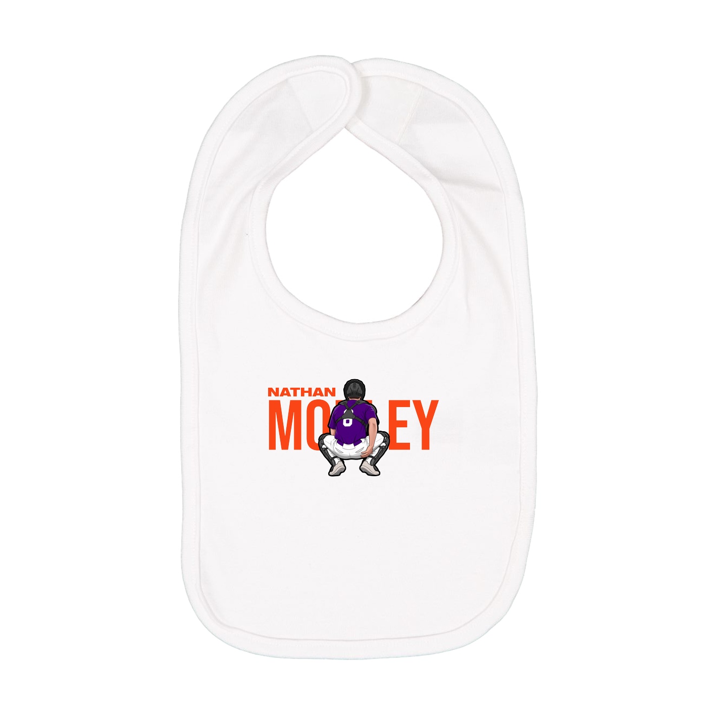 Infant Bib — Player Name in White