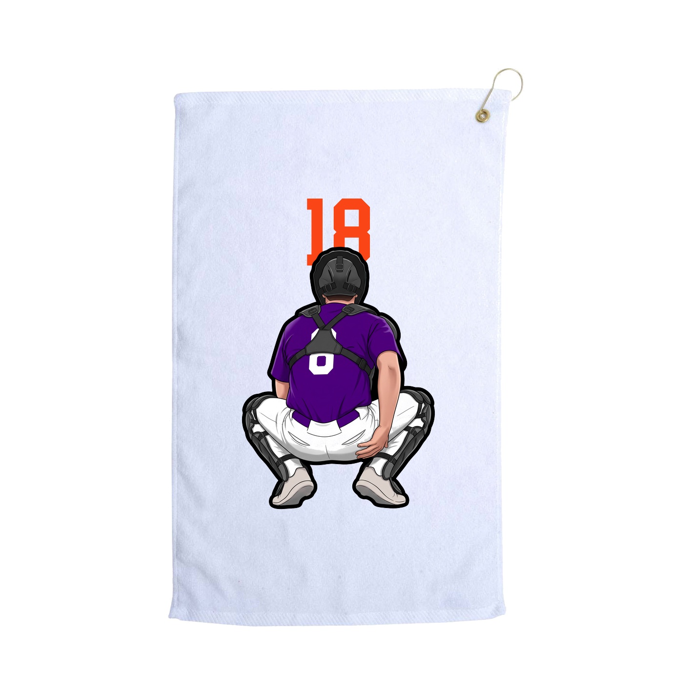 Golf Towel — Number Top in White