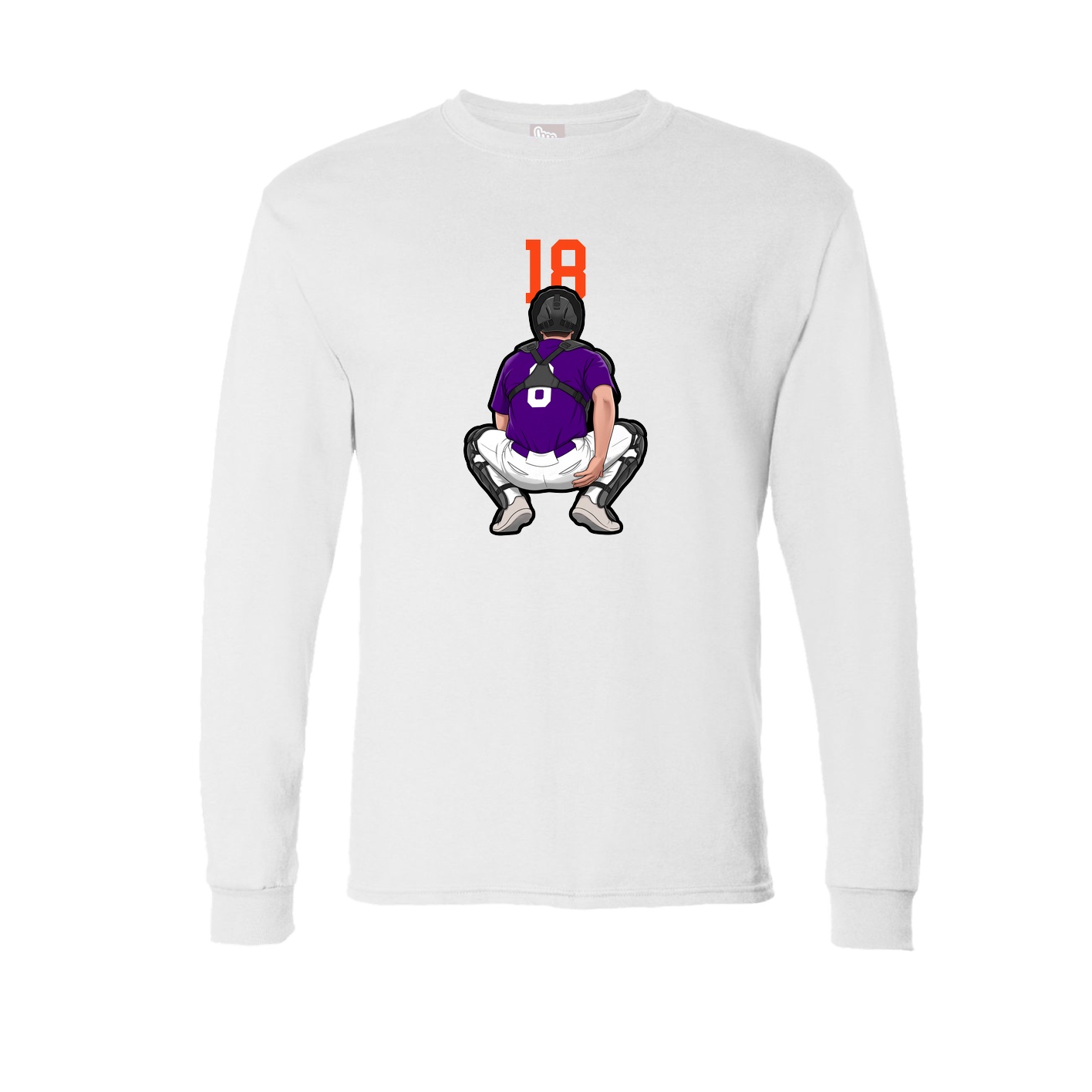 Long Sleeve Tee — Number Top in White