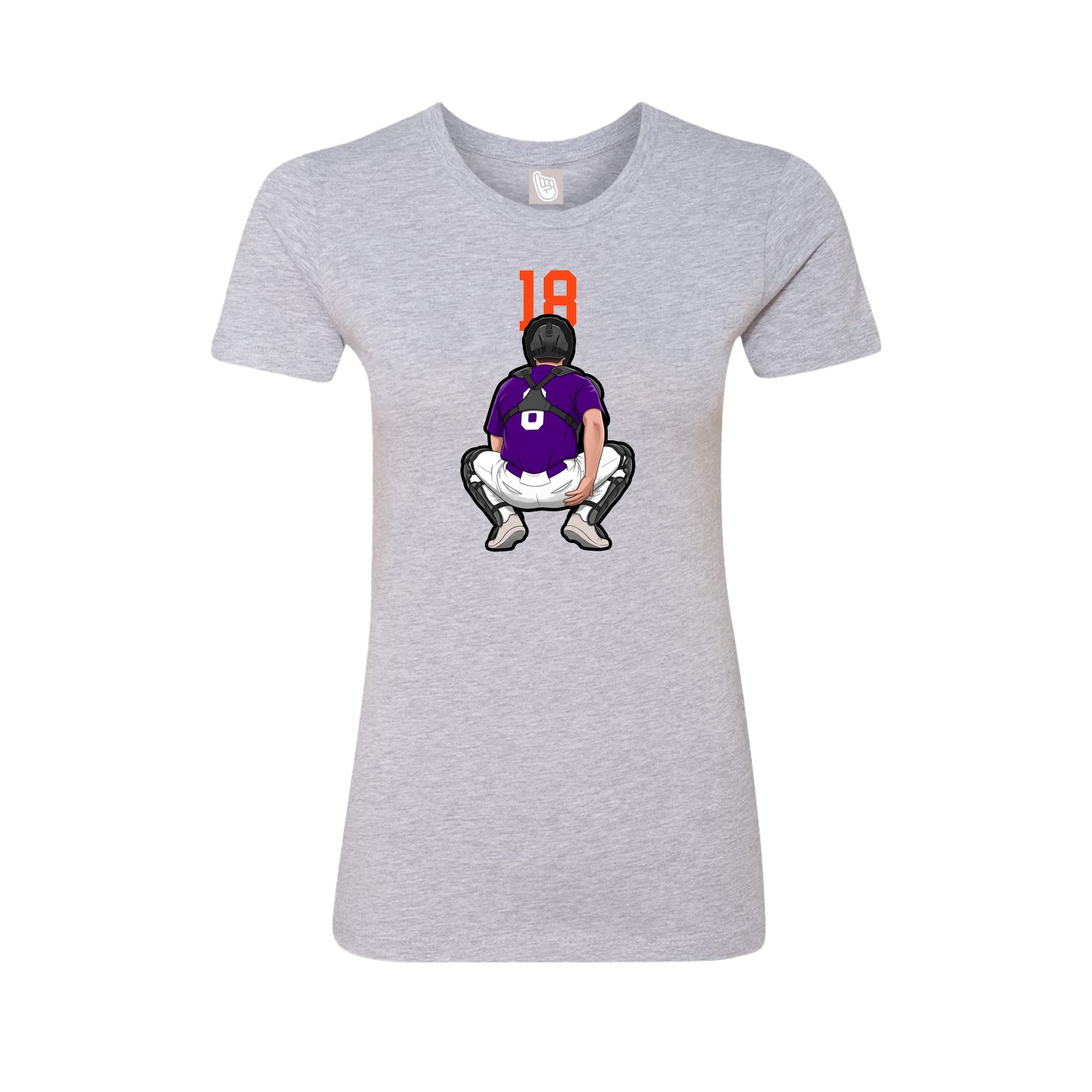 Fitted Women's Tee — Number Top in Grey