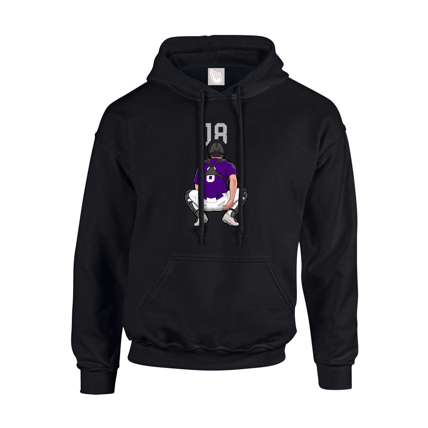 Youth Hoodie — Number Top in Black