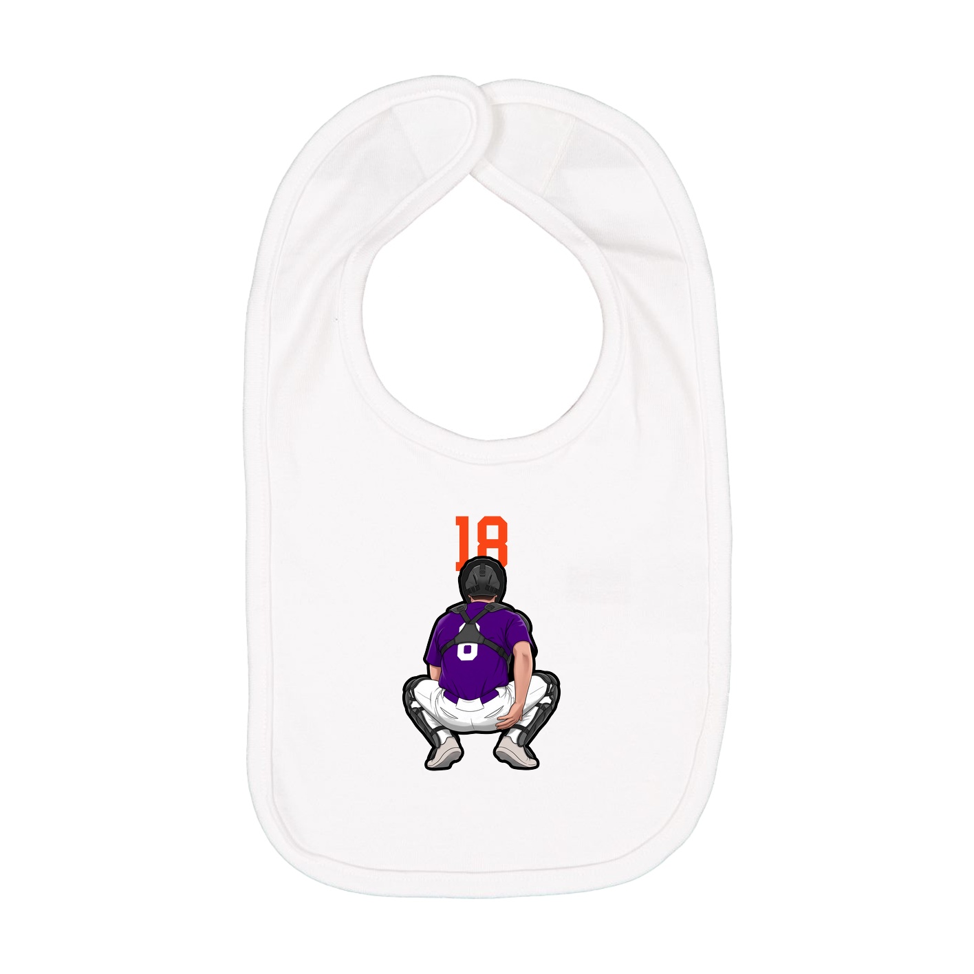 Infant Bib — Number Top in White