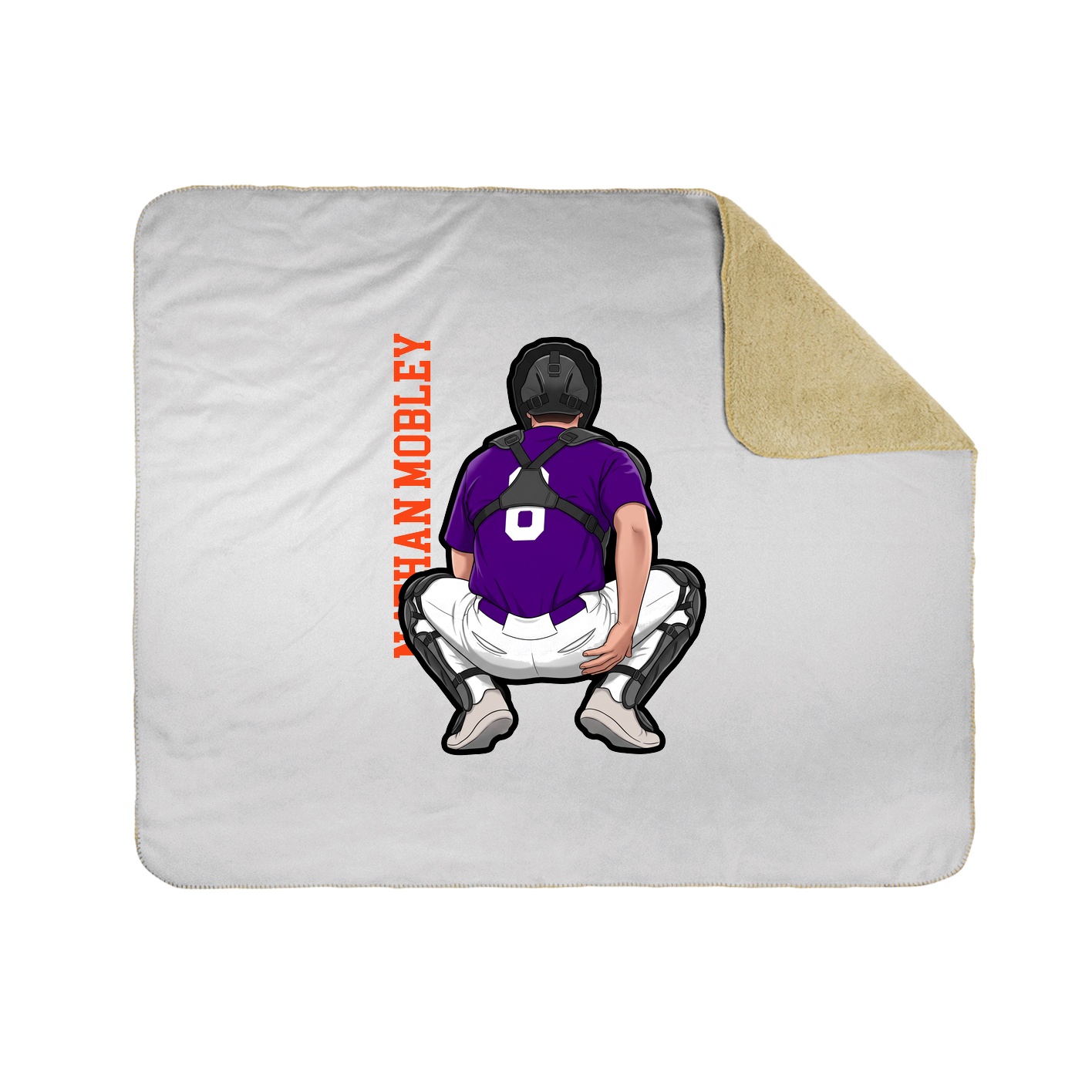 Throw Blanket — Name Vertical in White