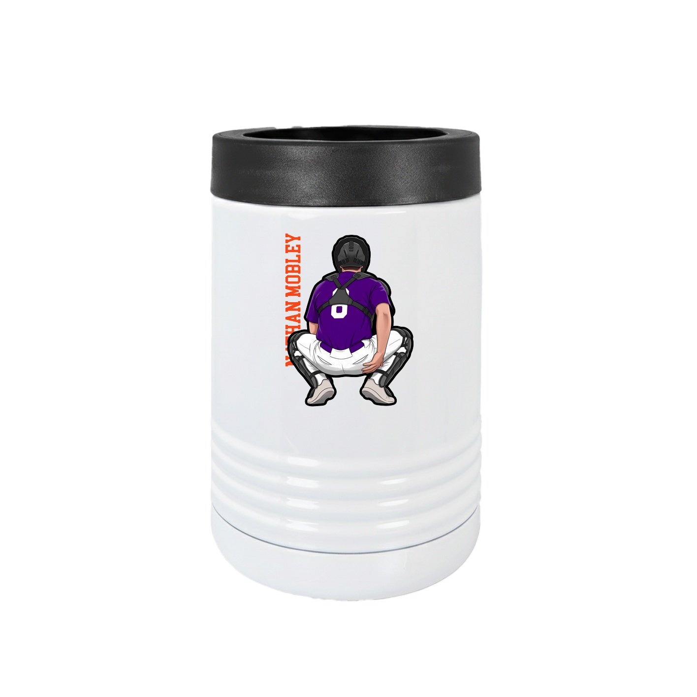 Beverage Holder — Name Vertical in White