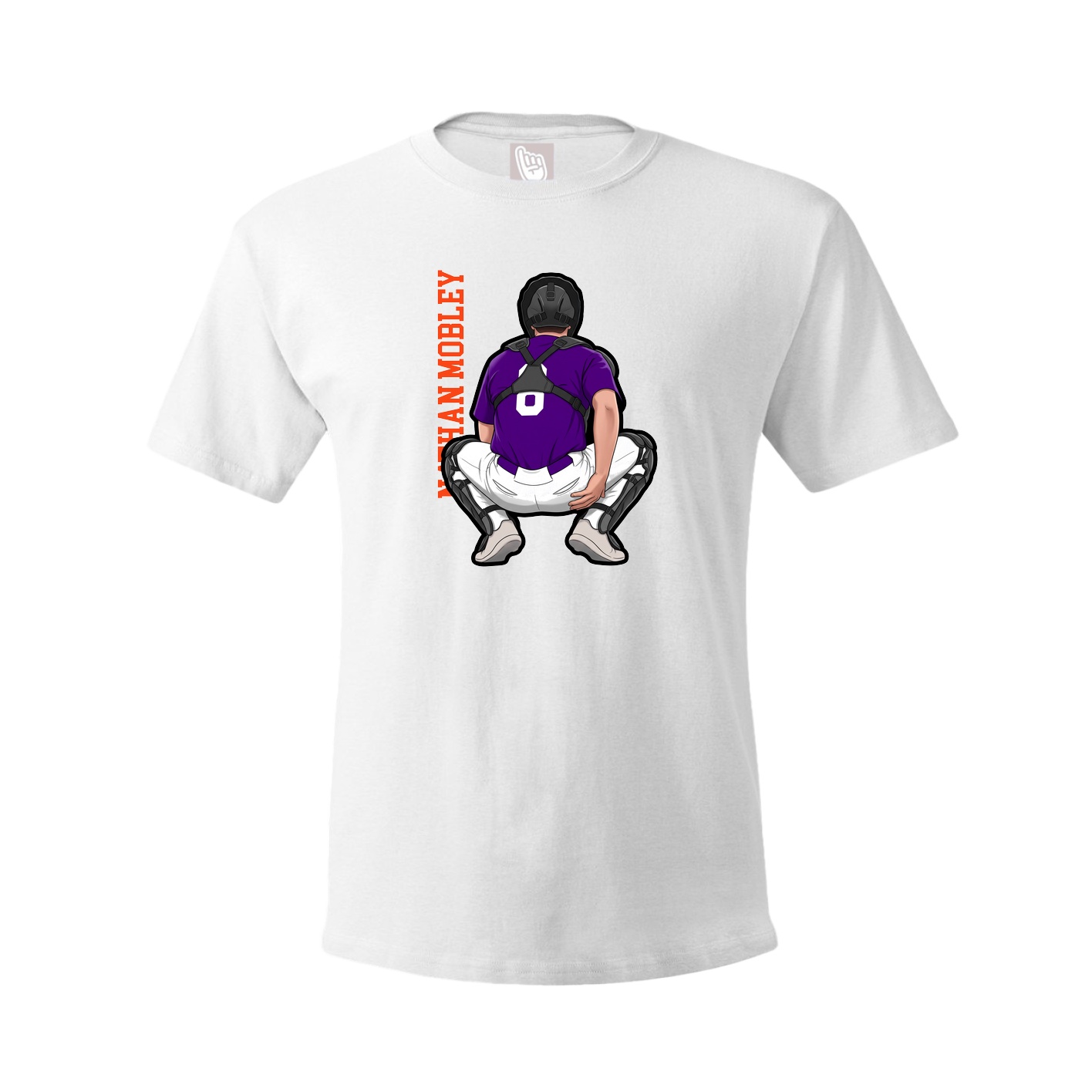 Tee — Name Vertical in White