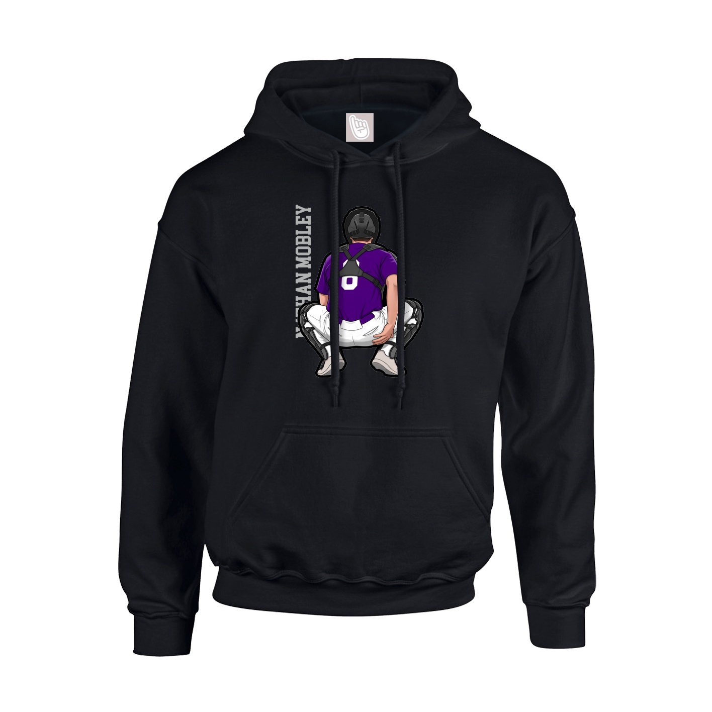 Hoodie — Name Vertical in Black