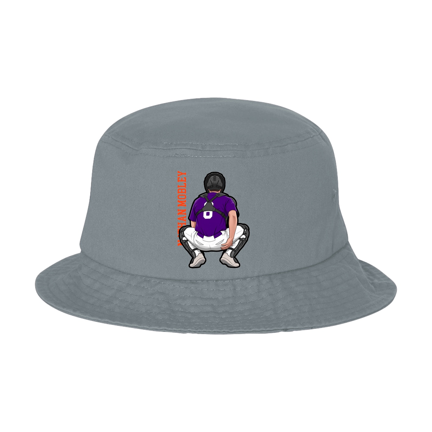 Bucket Cap — Name Vertical in Grey