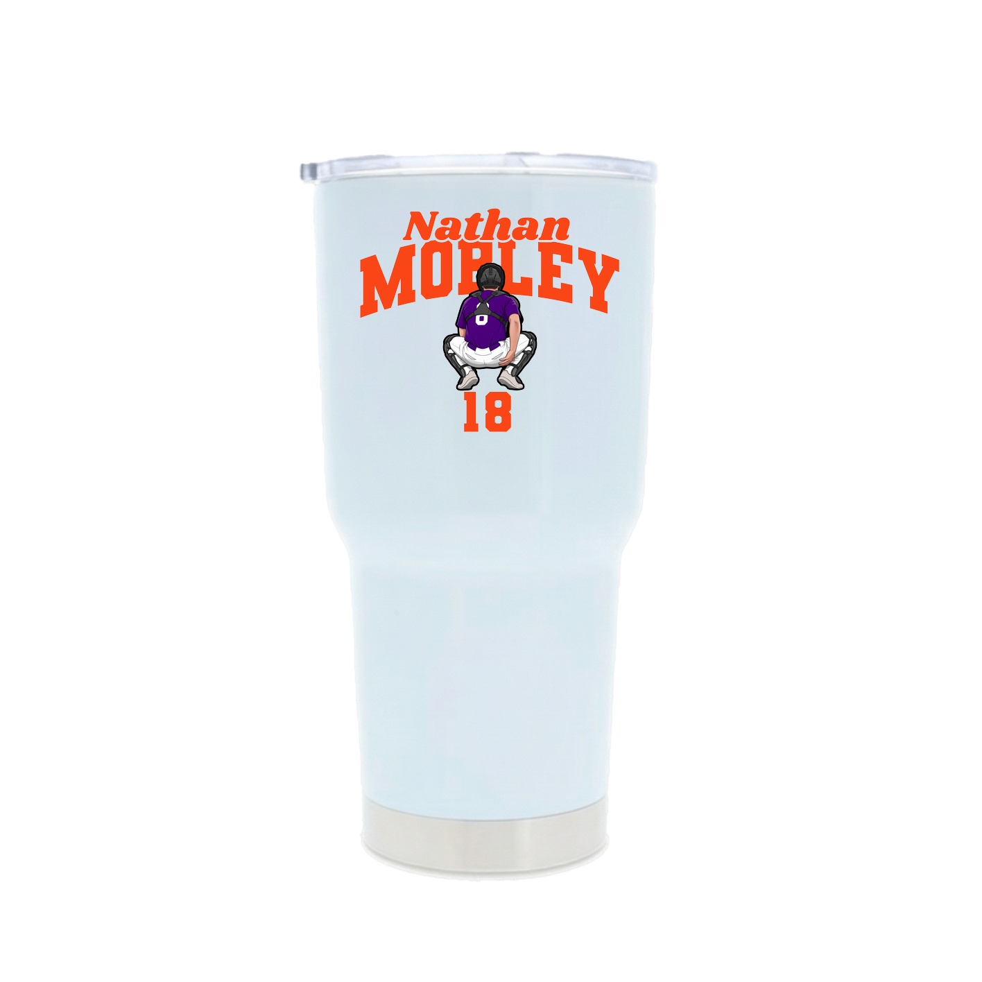 30oz Stainless Steel Tumbler — Signature Arch in White