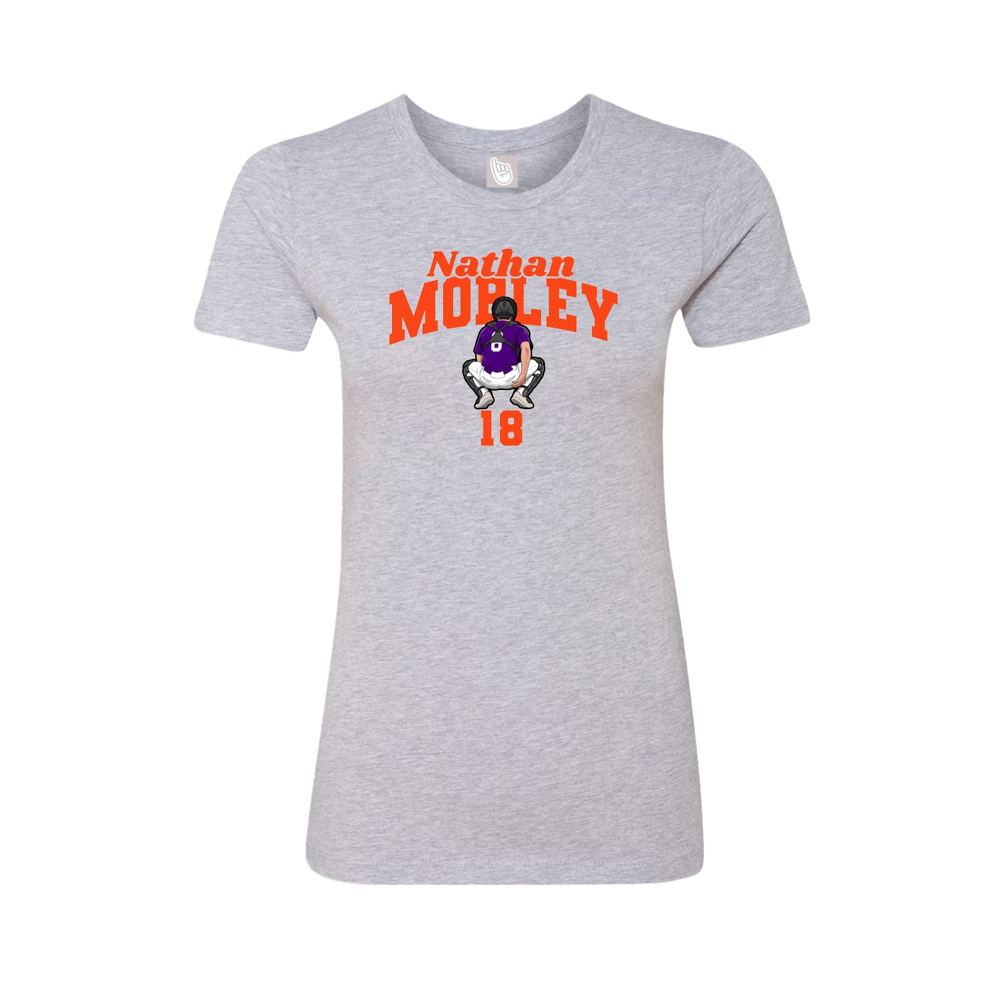 Fitted Women's Tee — Signature Arch in Grey