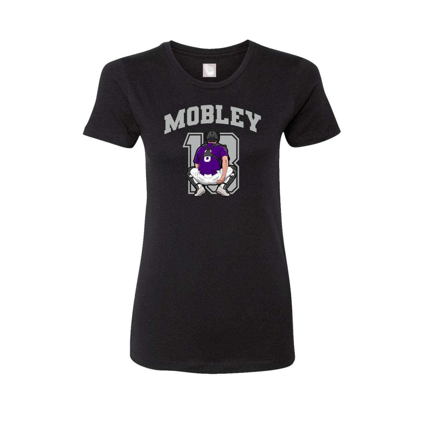 Fitted Women's Tee — Number in Black