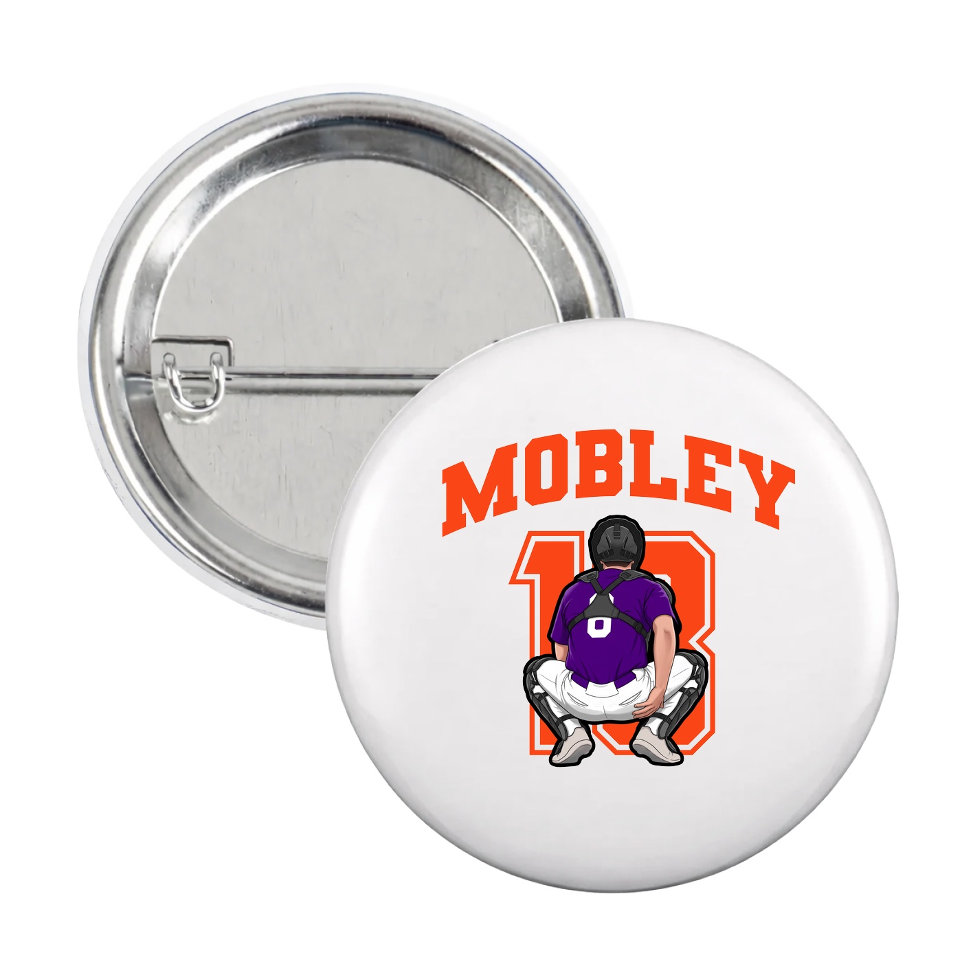 Game Day Button — Number in White