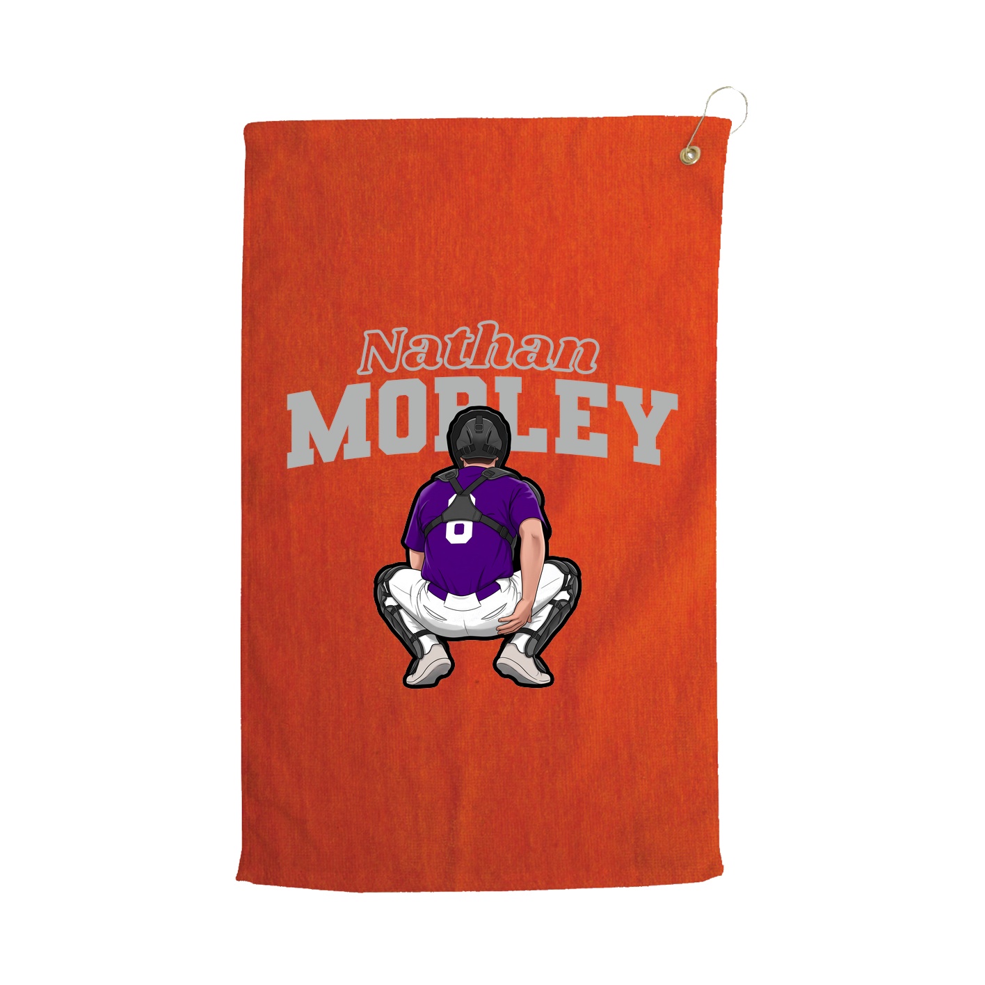 Golf Towel — Name Arch in Orange
