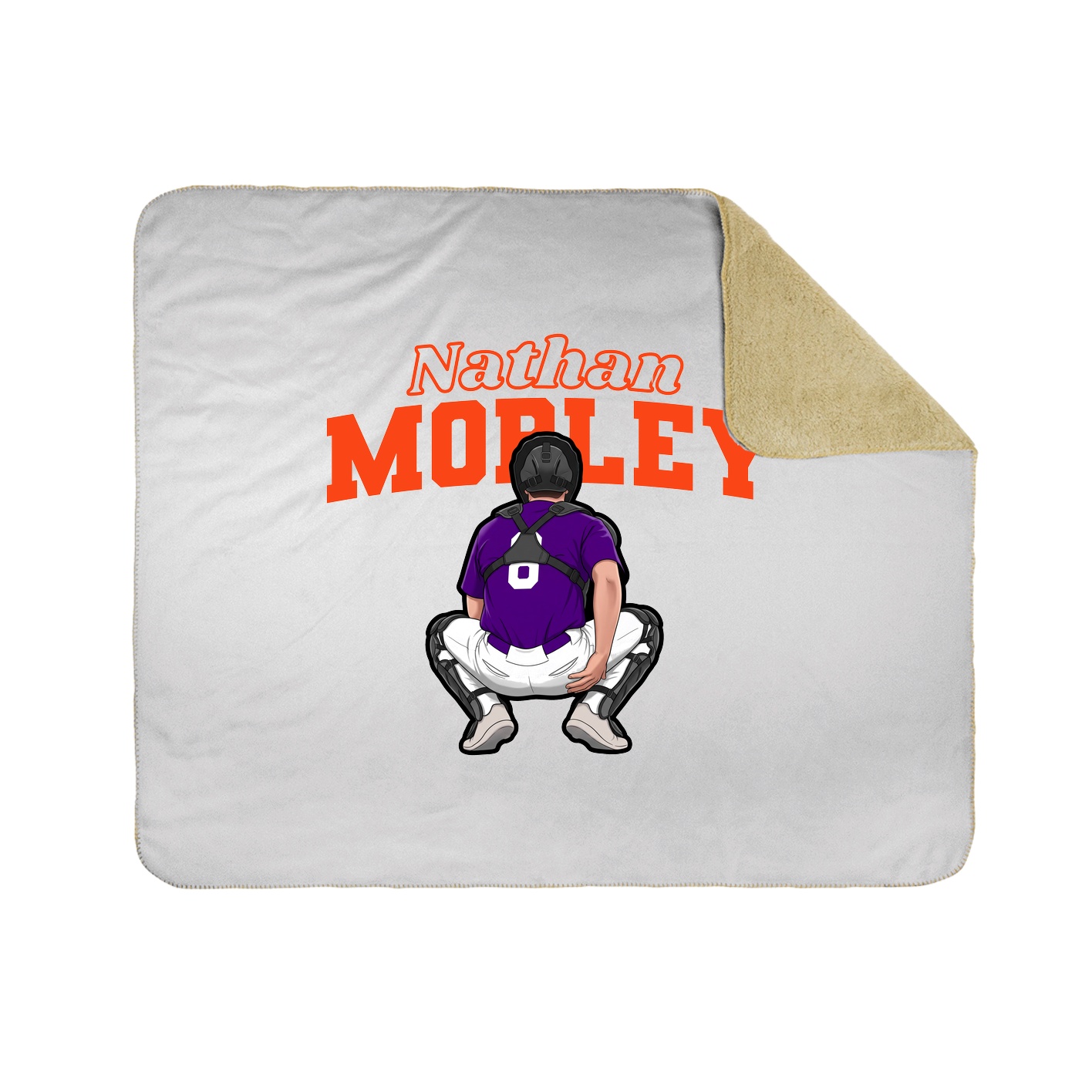 Throw Blanket — Name Arch in White