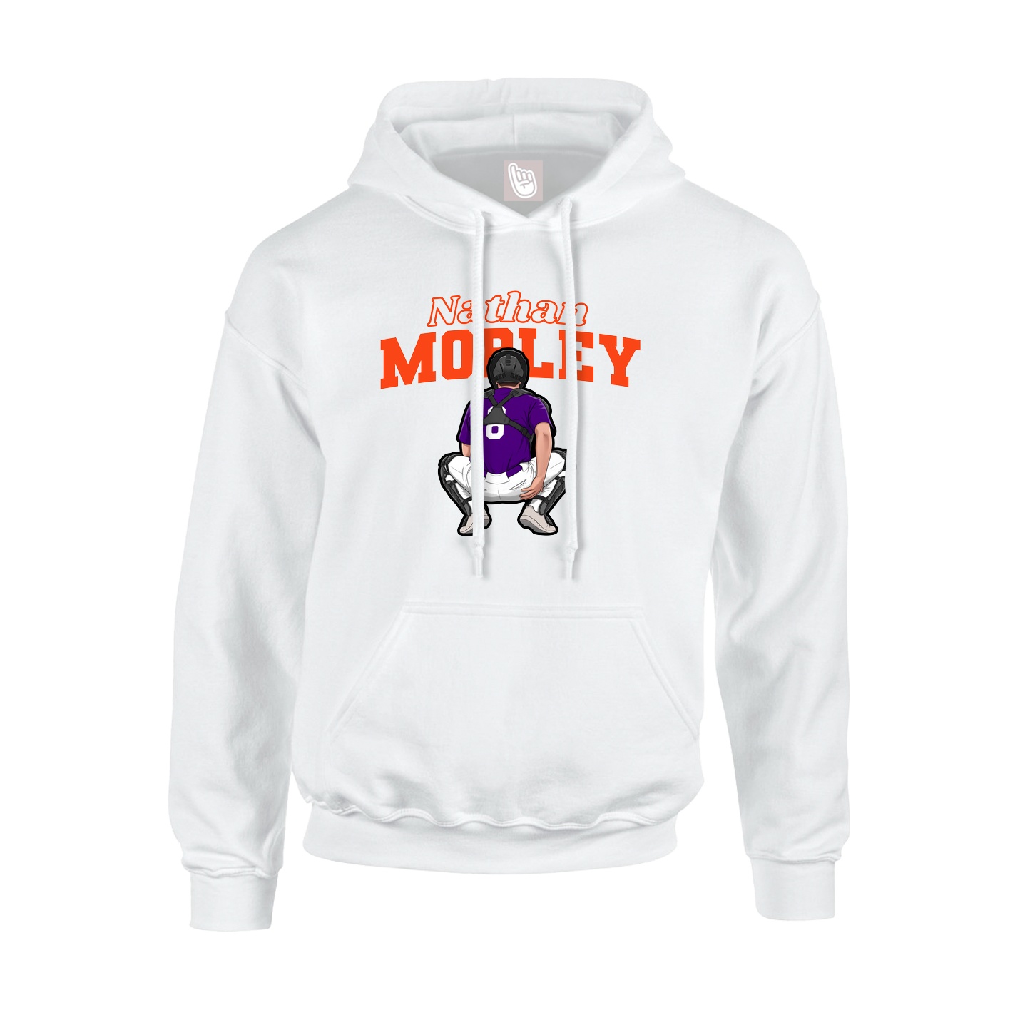 Hoodie — Name Arch in White