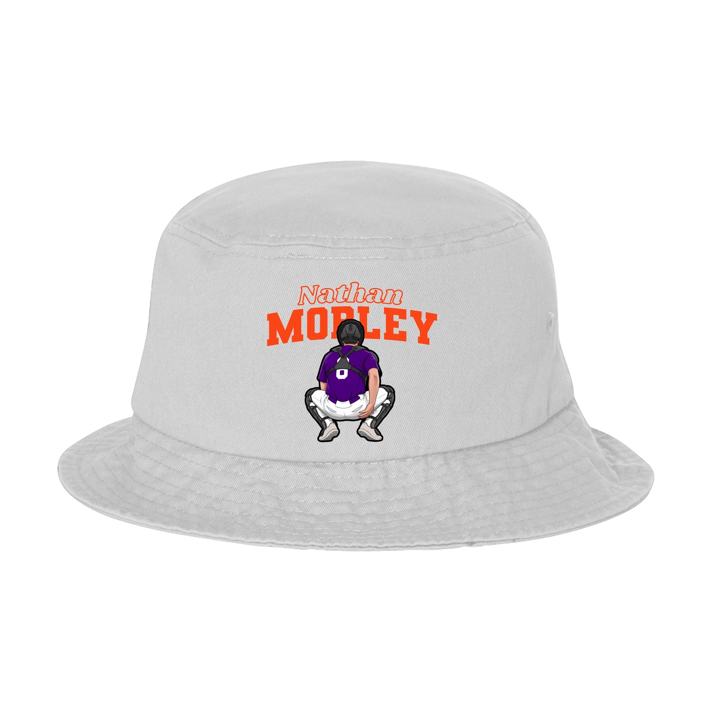 Bucket Cap — Name Arch in White