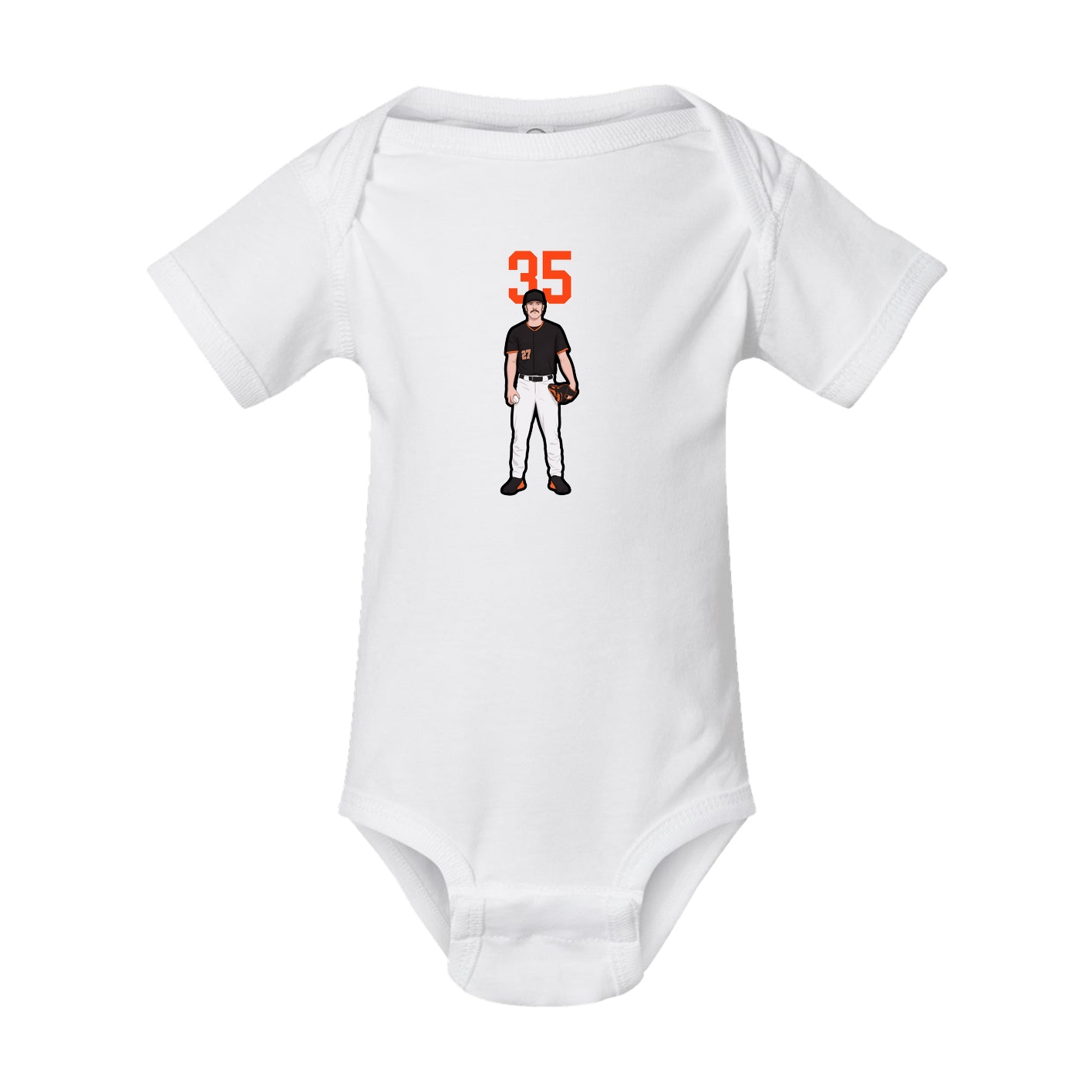 Baby Onesie — Number Top in White
