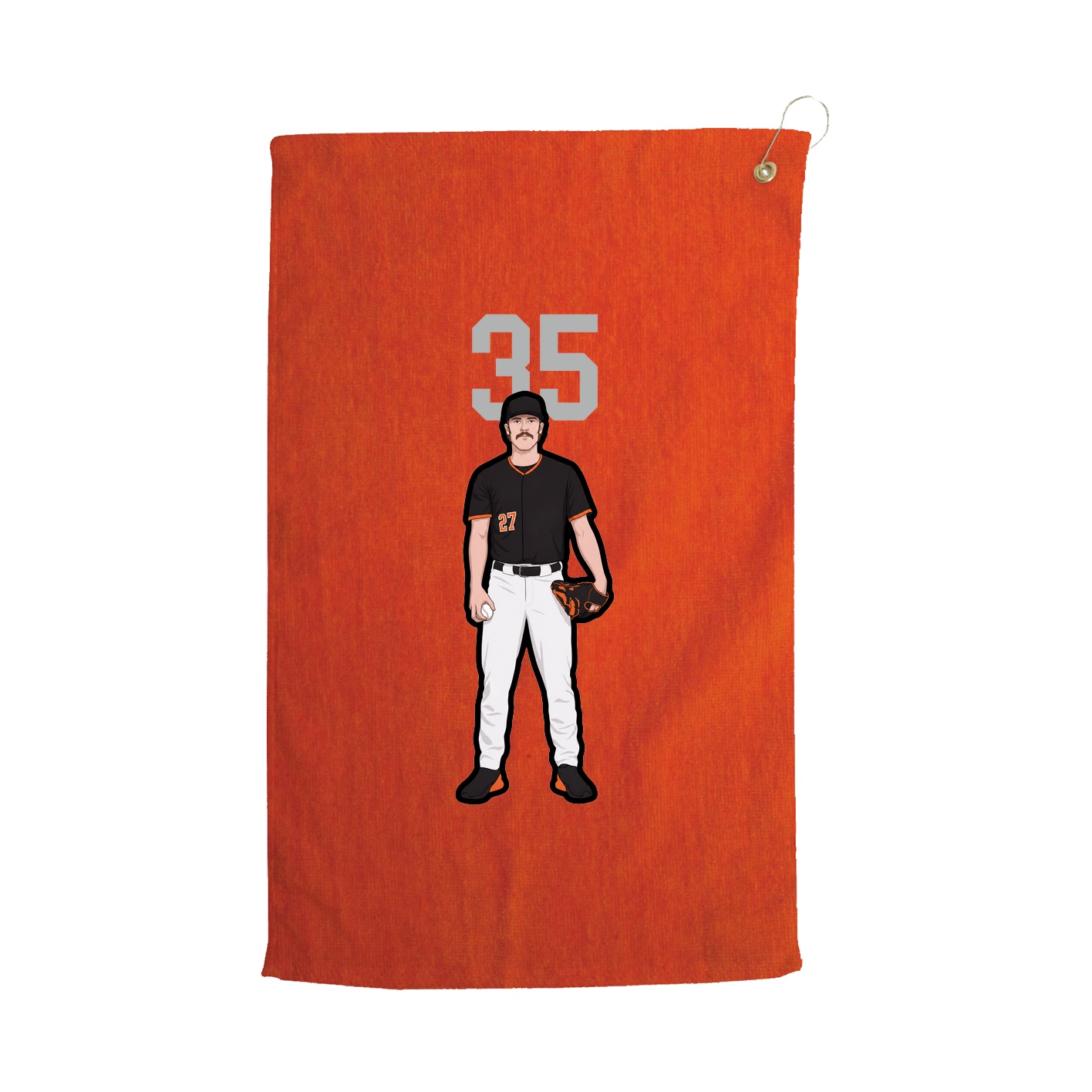 Golf Towel — Number Top in Orange