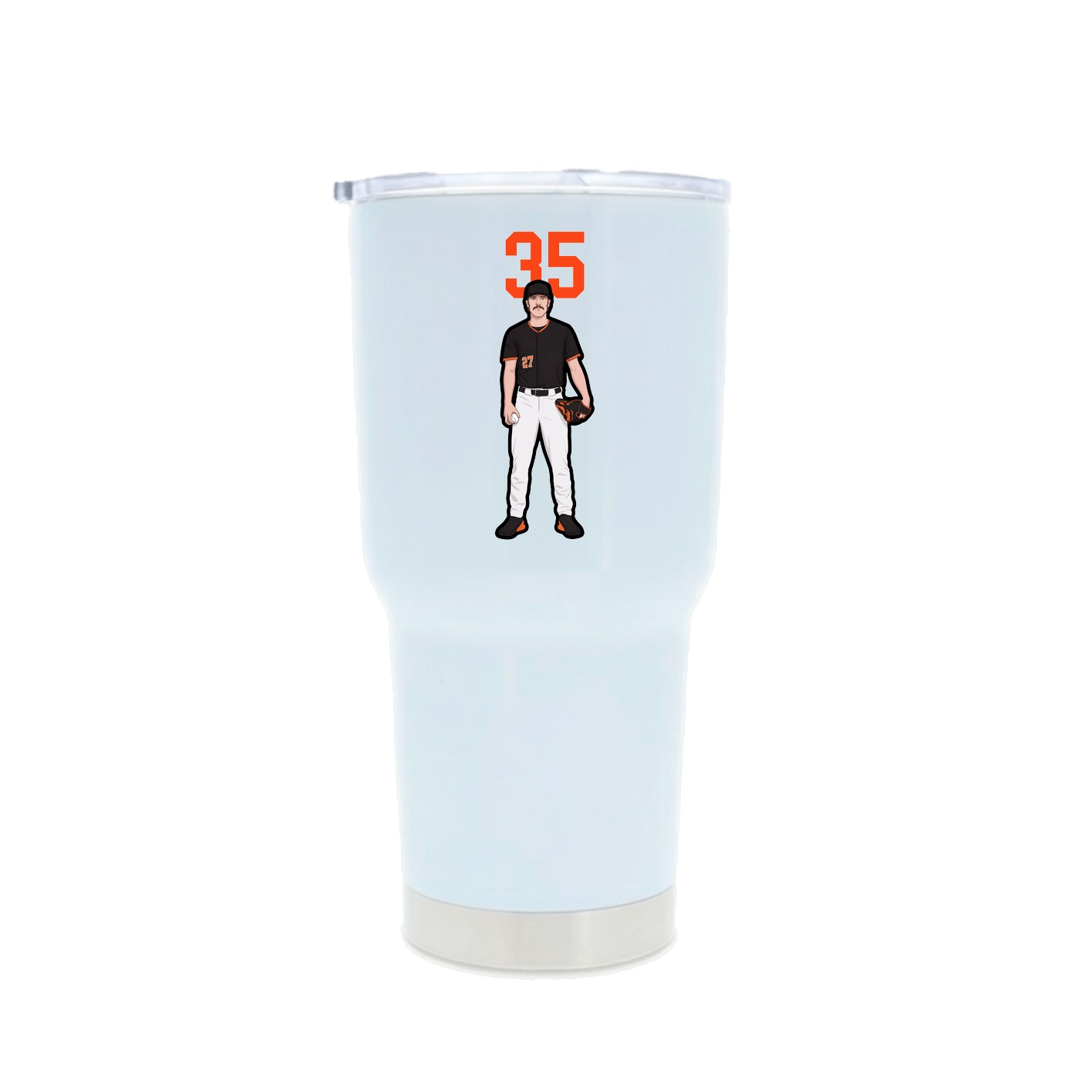30oz Stainless Steel Tumbler — Number Top in White