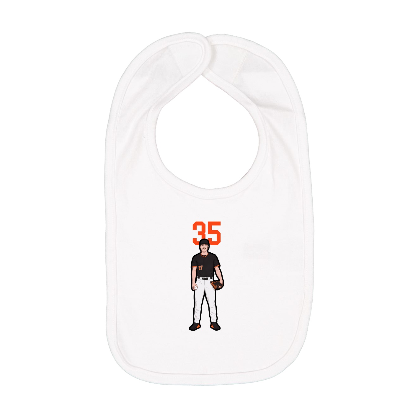 Infant Bib — Number Top in White