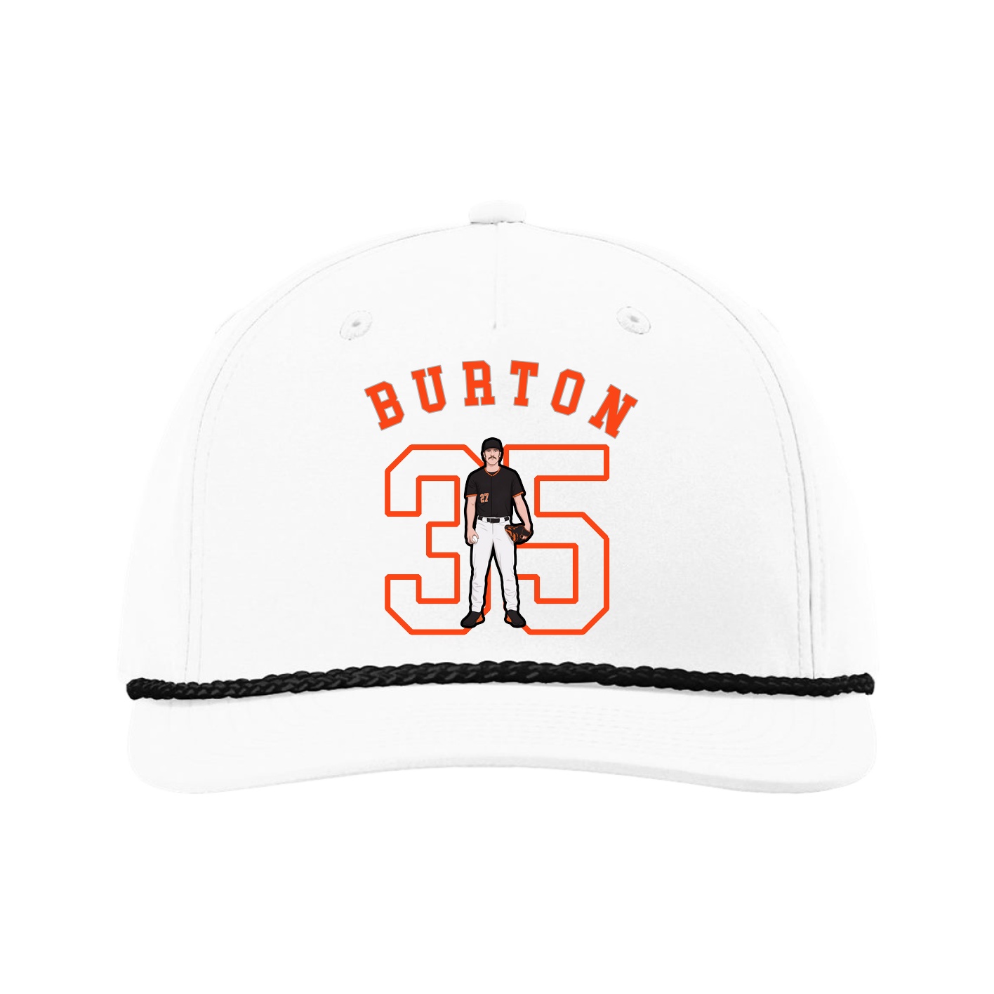 Five-Panel Classic Rope Cap — Shirsey Arch in White
