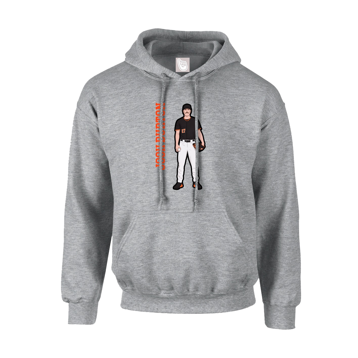Youth Hoodie — Name Vertical in Grey