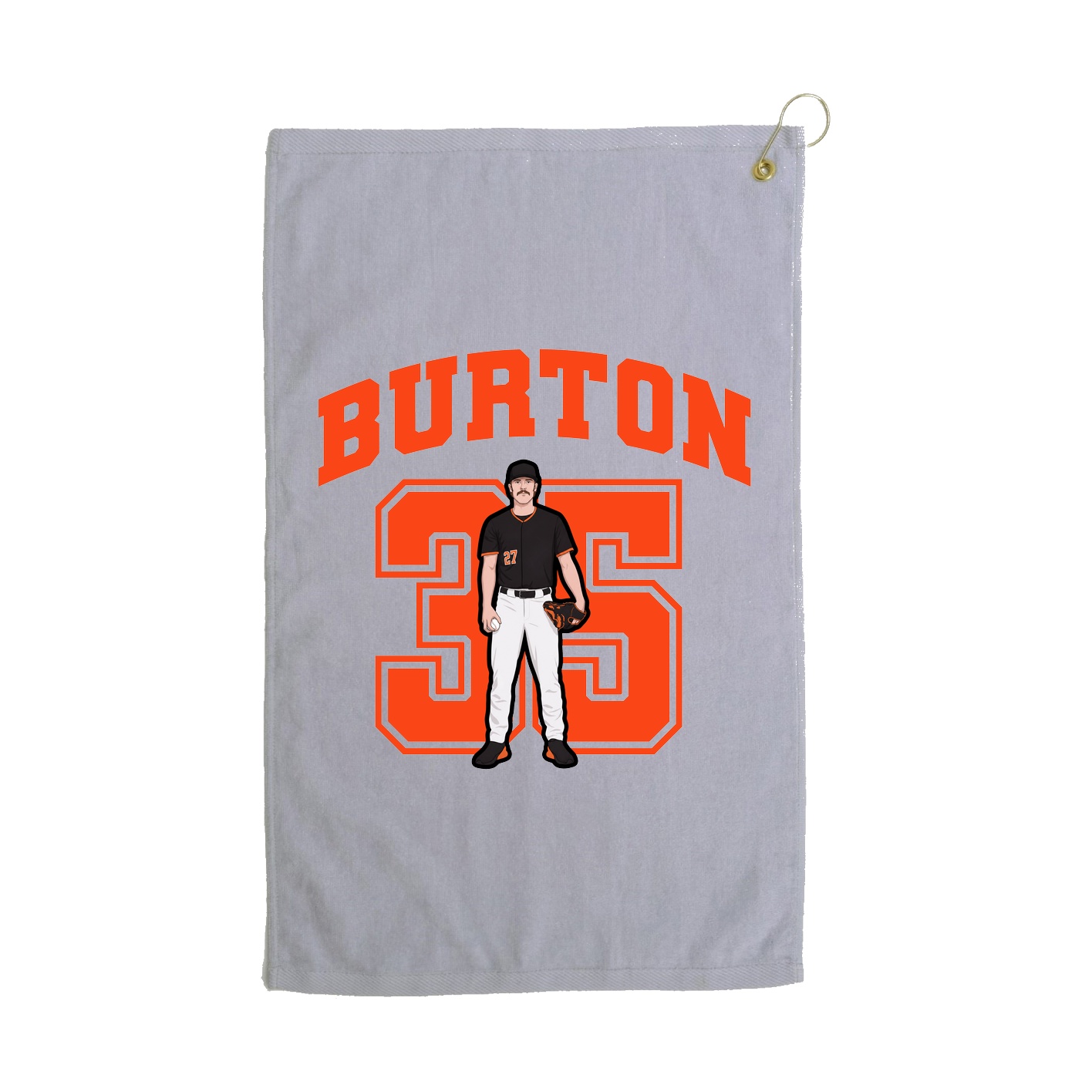 Golf Towel — Number in Grey