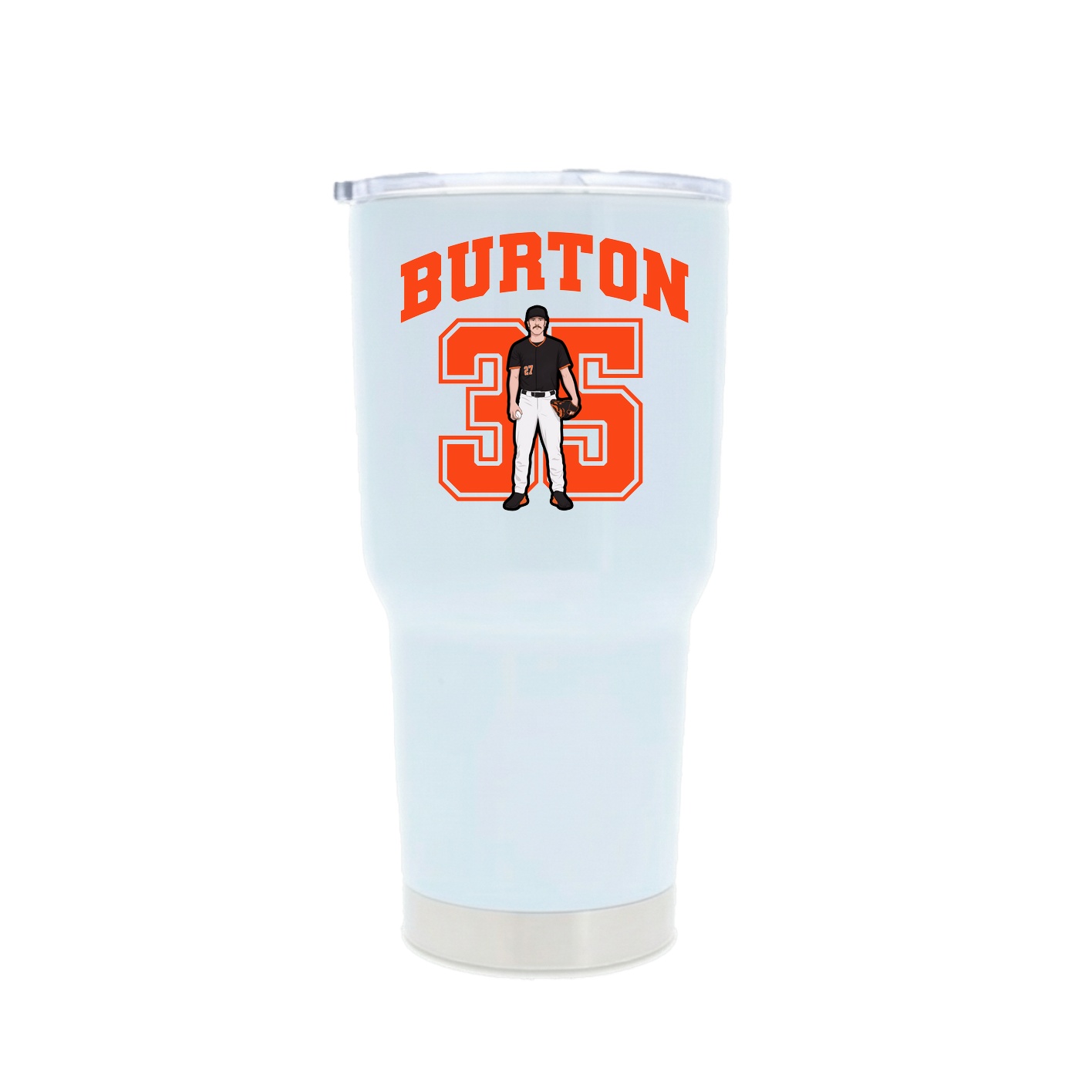 30oz Stainless Steel Tumbler — Number in White