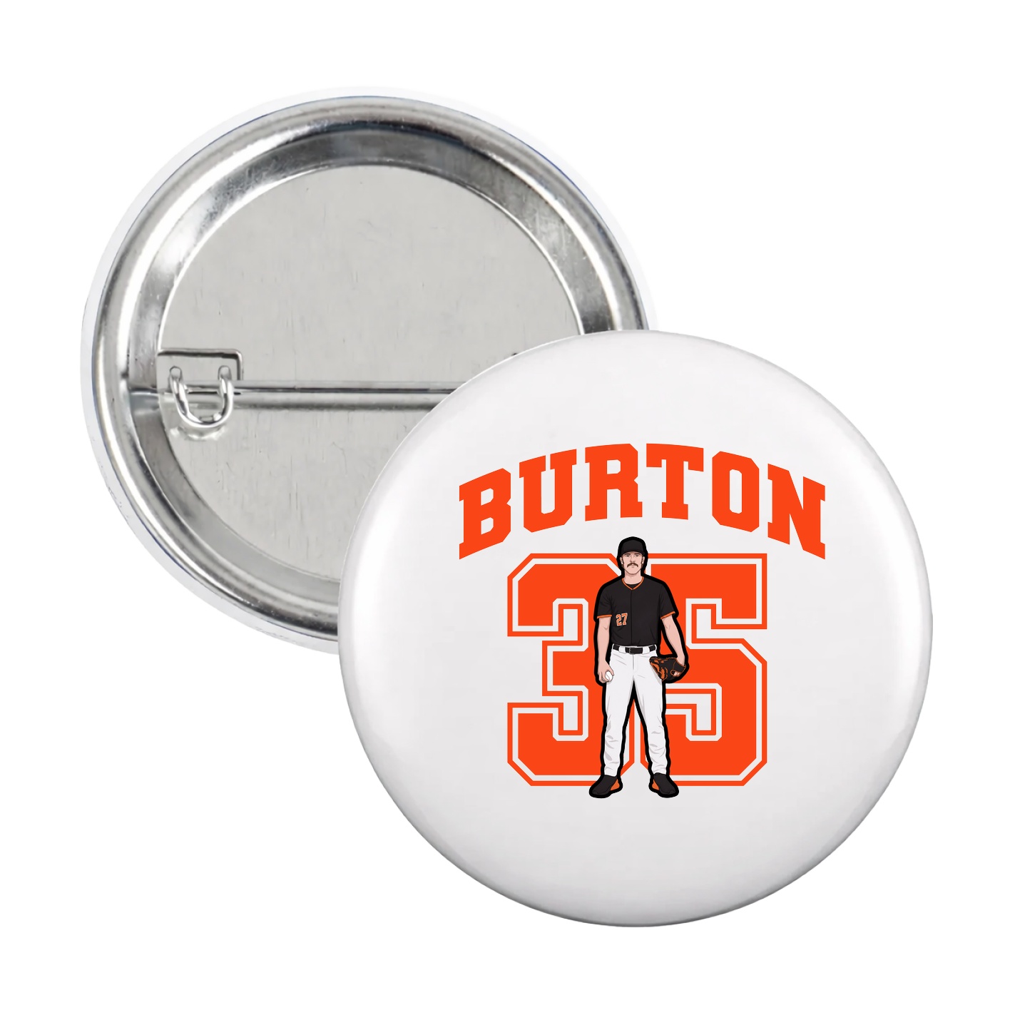 Game Day Button — Number in White