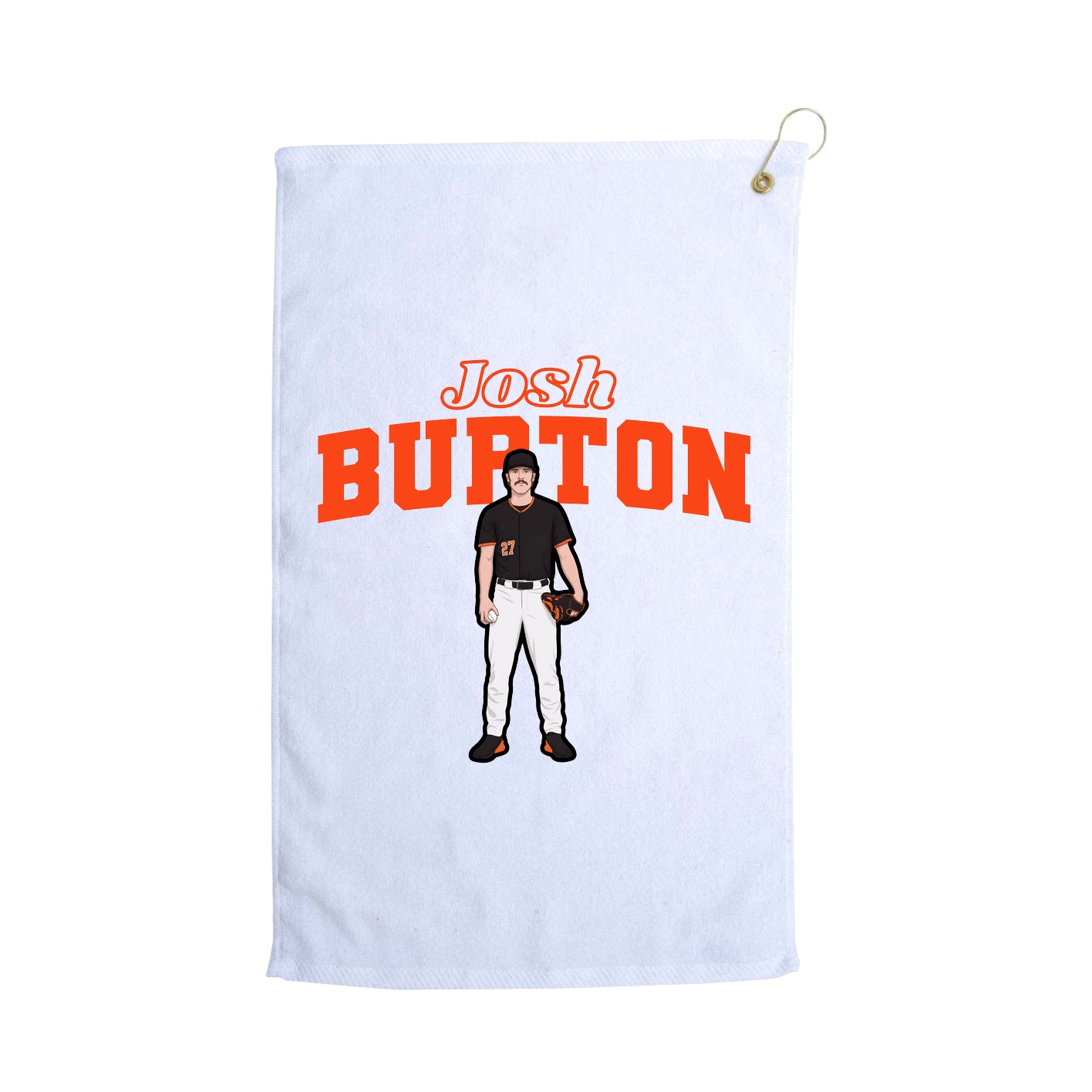 Golf Towel — Name Arch in White