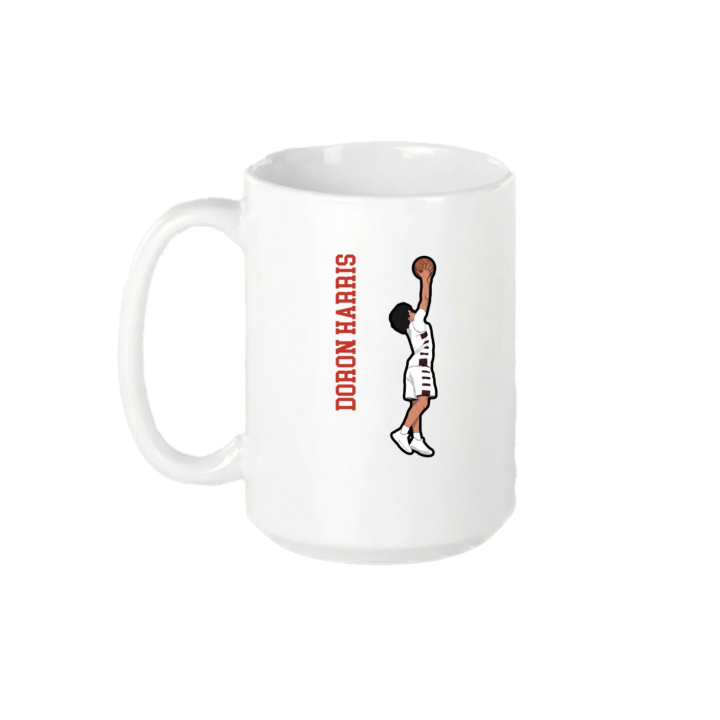 15oz Coffee Mug — Name Vertical in White