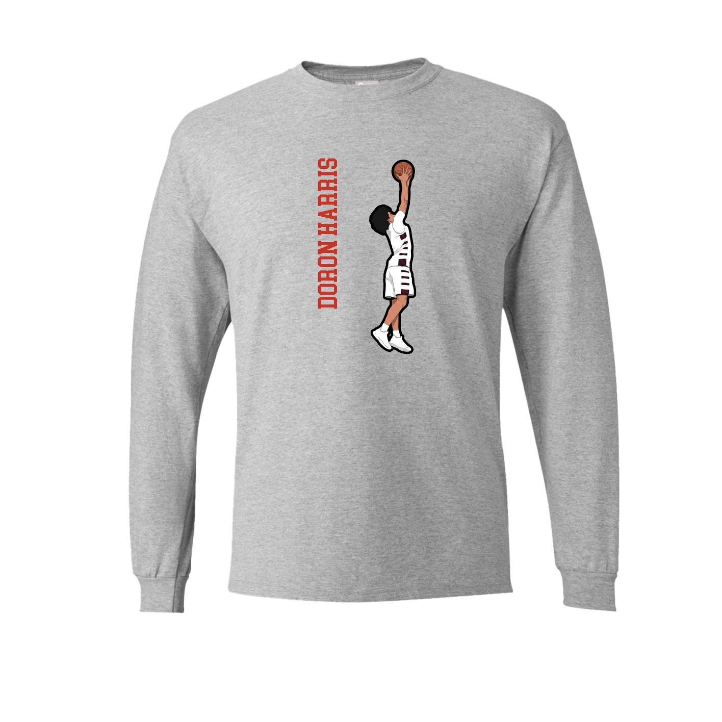 Long Sleeve Tee — Name Vertical in Grey