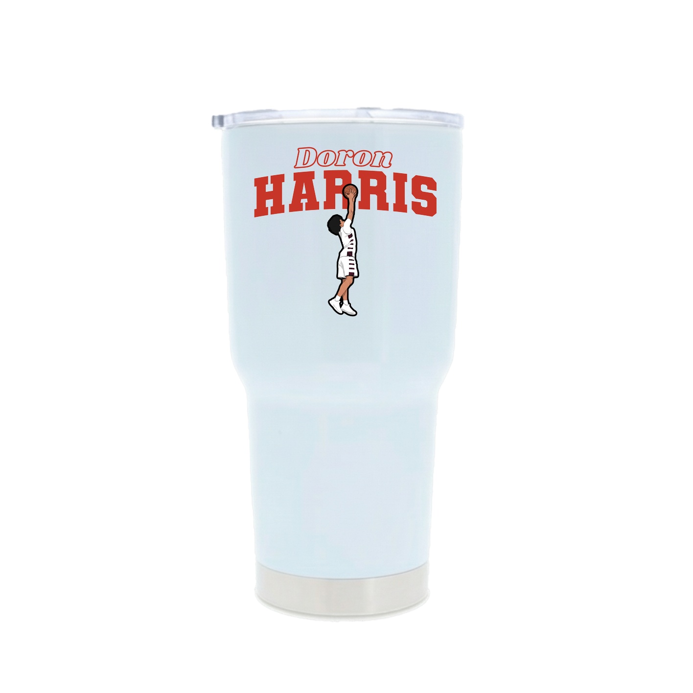 30oz Stainless Steel Tumbler — Name Arch in White
