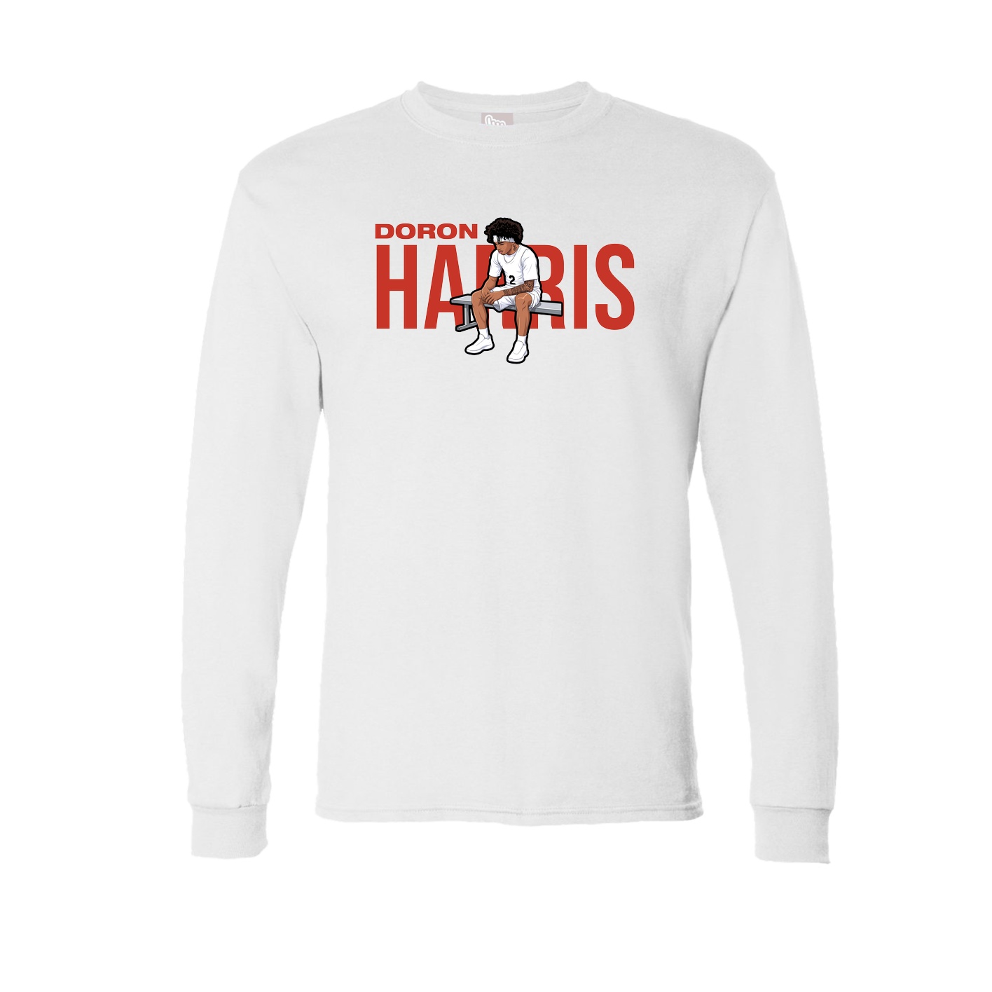 Long Sleeve Tee — Player Name in White
