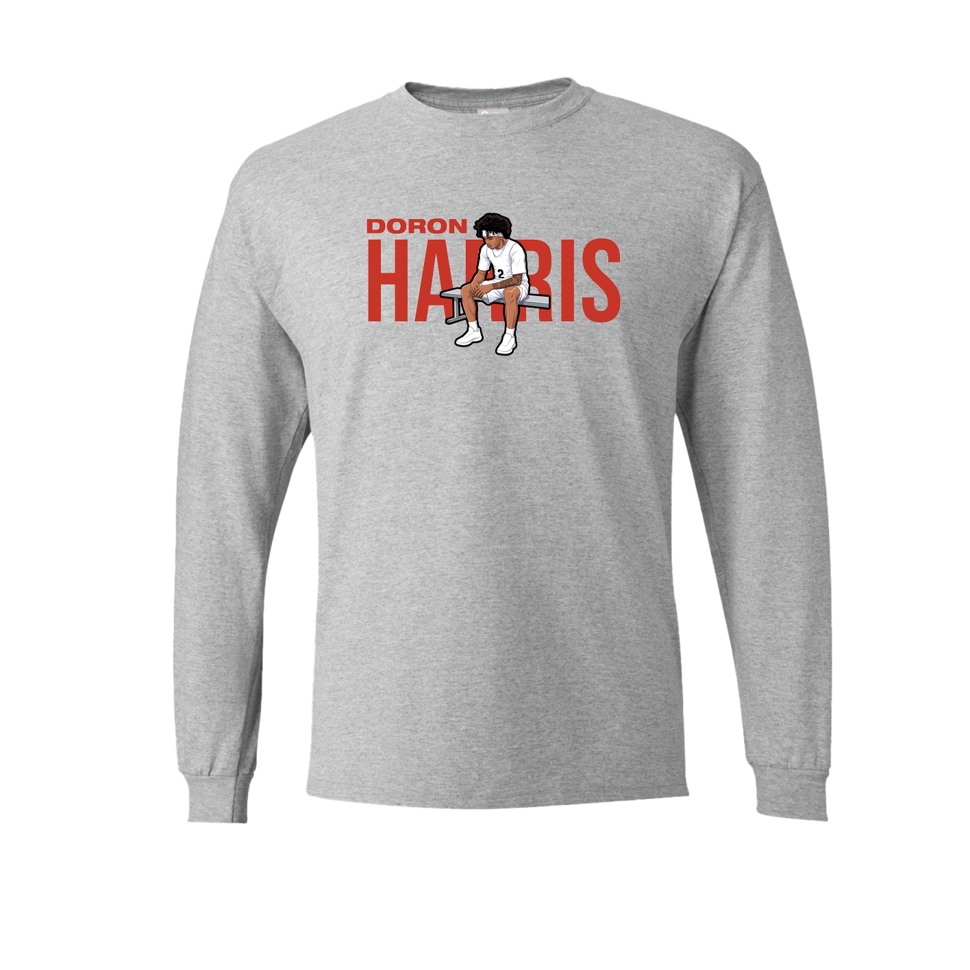 Long Sleeve Tee — Player Name in Grey