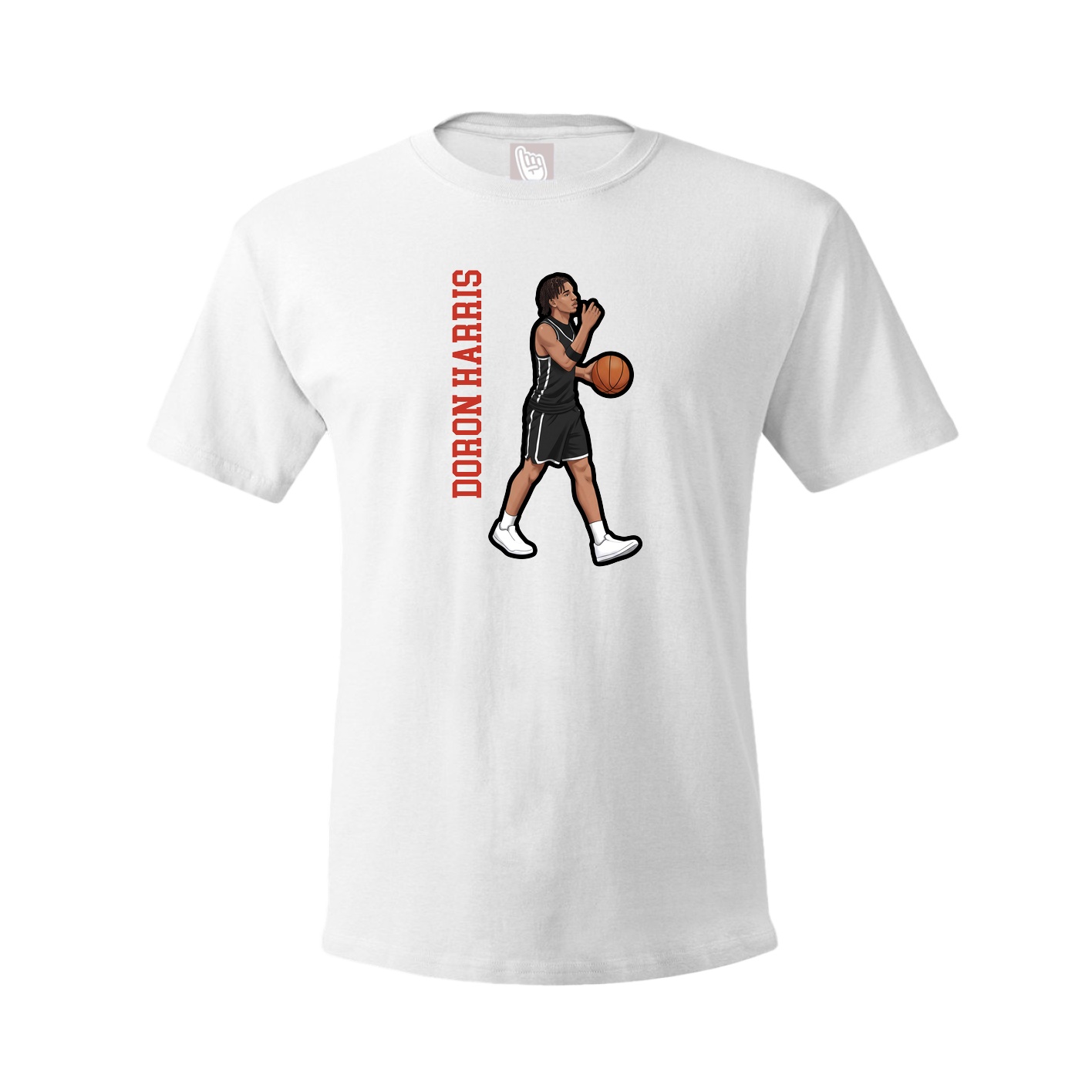 Tee — Name Vertical in White