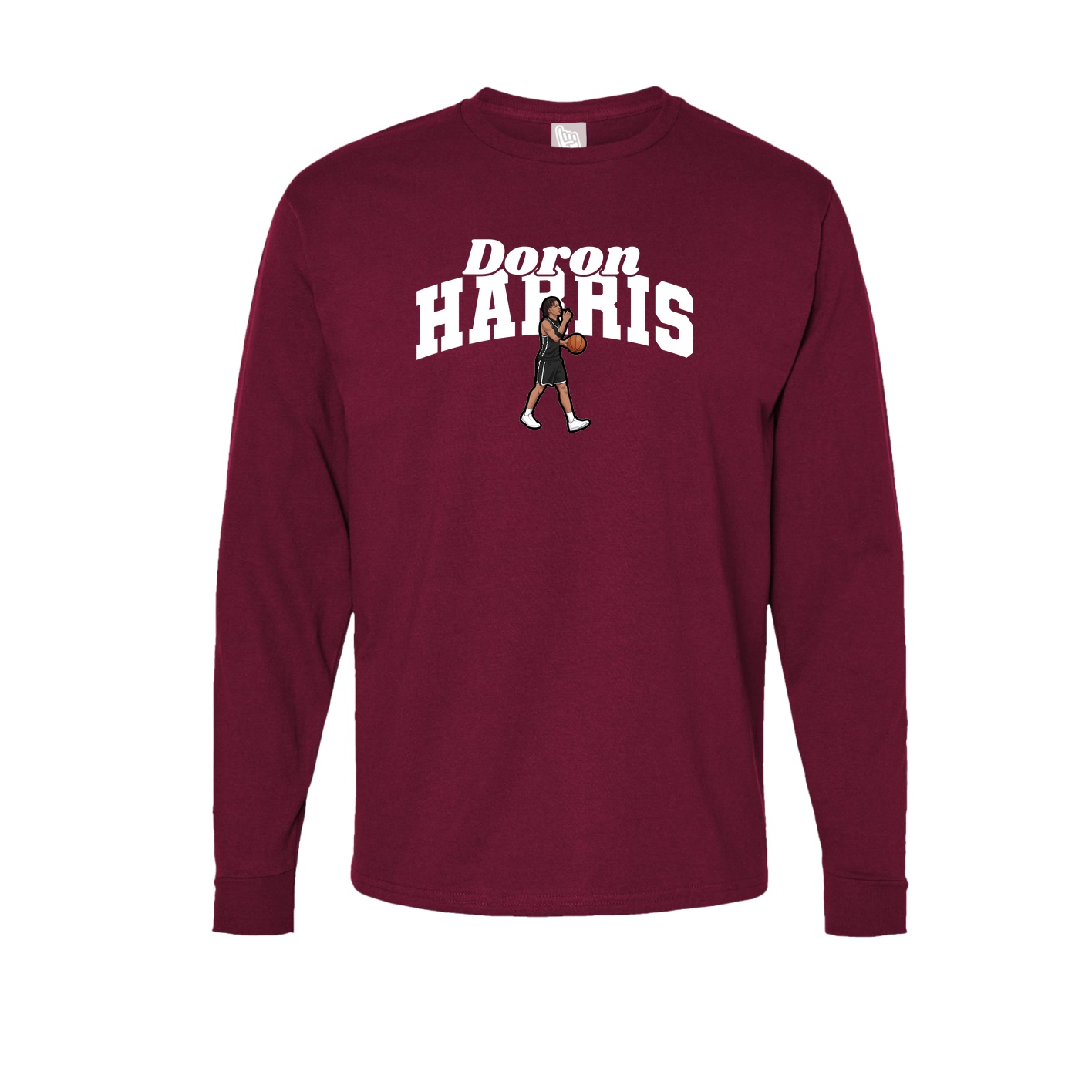 Long Sleeve Tee — Signature Arch in Cardinal