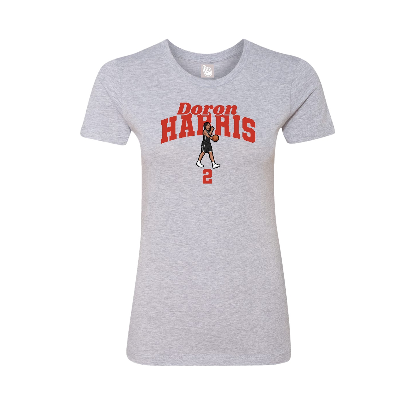 Fitted Women's Tee — Signature Arch in Grey