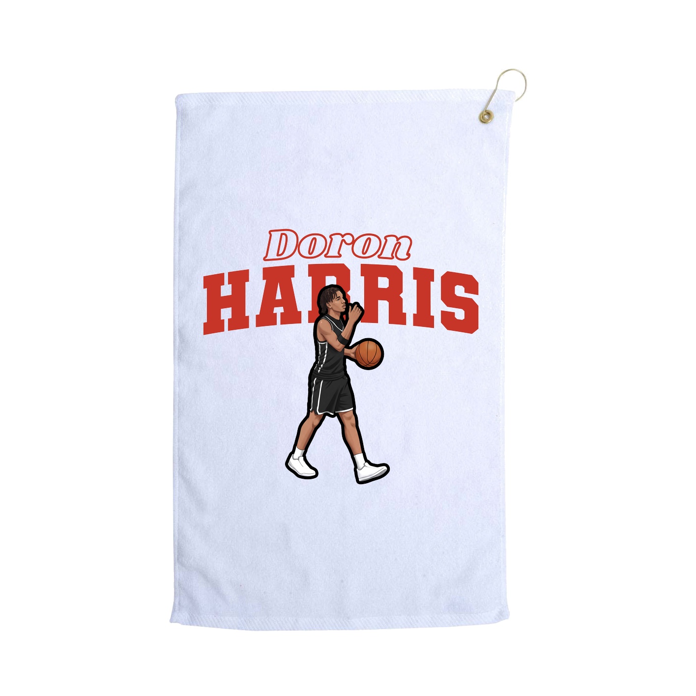 Golf Towel — Name Arch in White