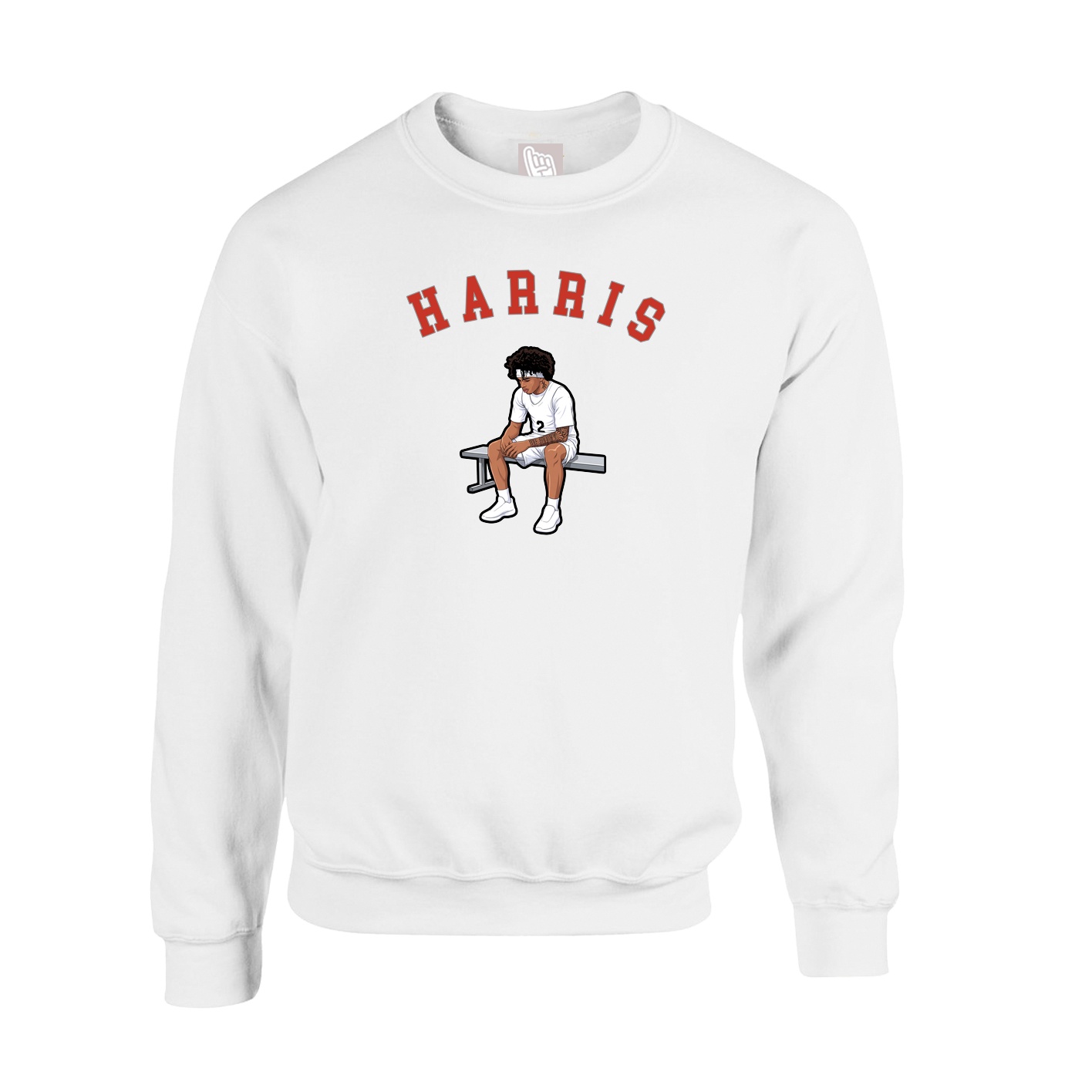 Fleece Crew — Shirsey Arch in White