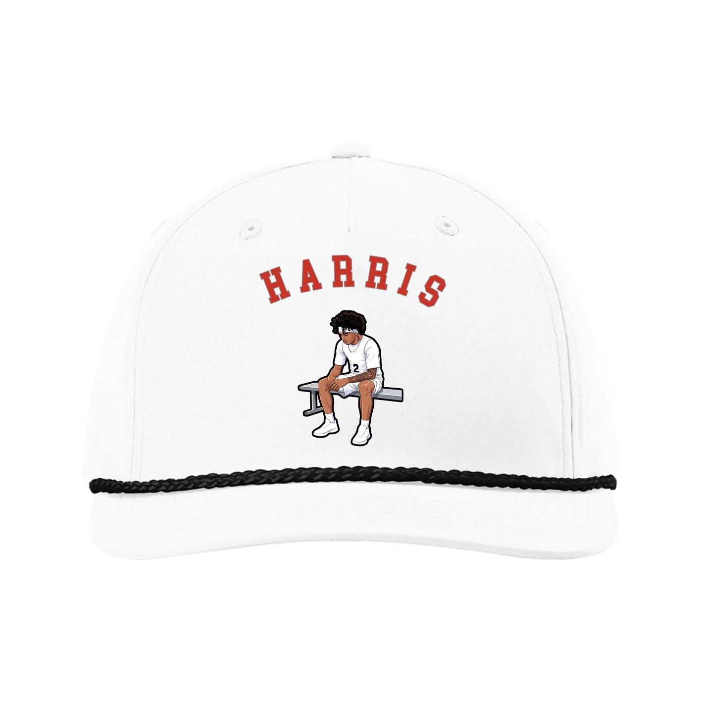 Five-Panel Classic Rope Cap — Shirsey Arch in White