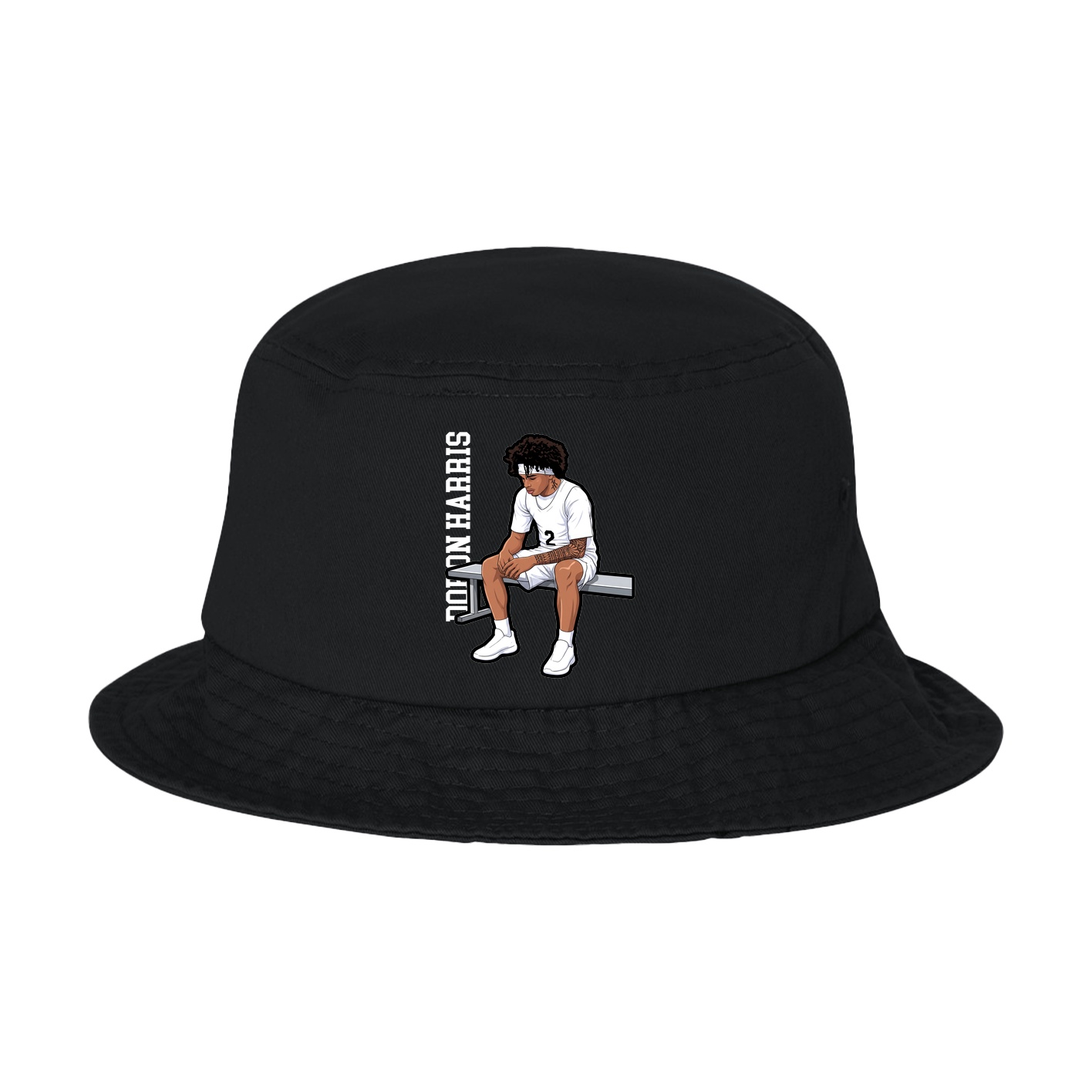 Bucket Cap — Name Vertical in Black