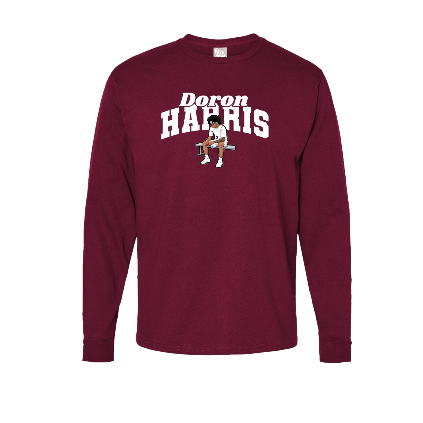 Long Sleeve Tee — Signature Arch in Cardinal