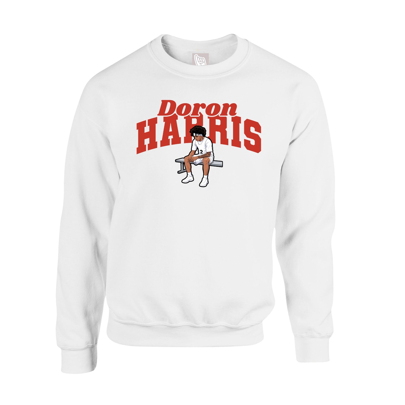 Fleece Crew — Signature Arch in White