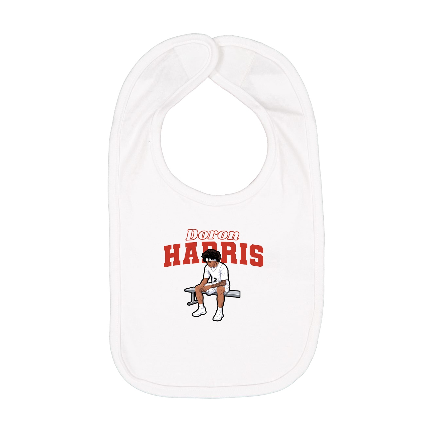 Infant Bib — Name Arch in White