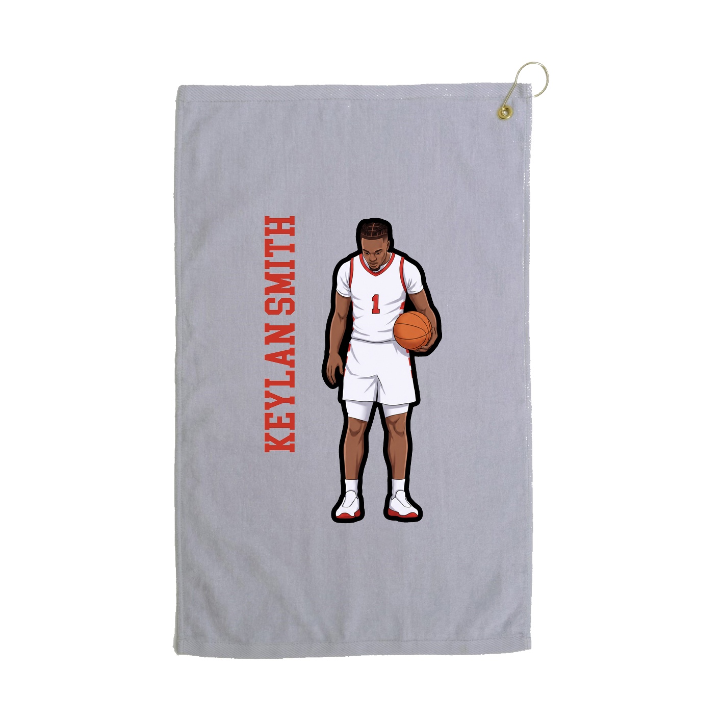 Golf Towel — Name Vertical in Grey