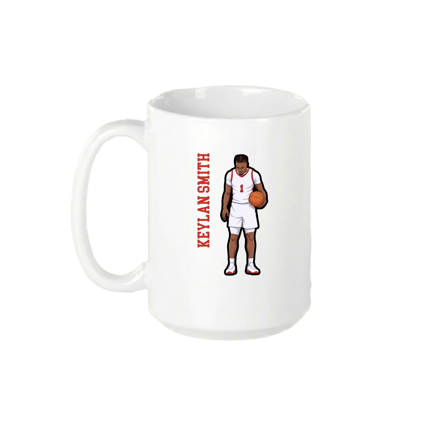 15oz Coffee Mug — Name Vertical in White