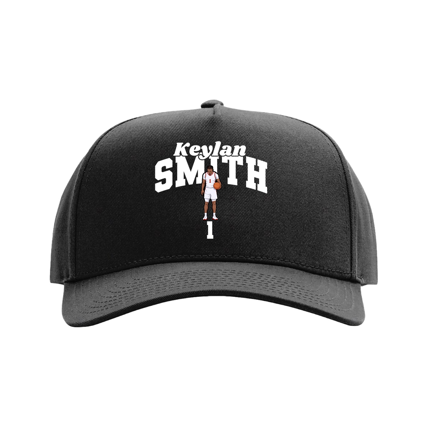 Full Fabric Five-Panel Champ Cap — Signature Arch in Black