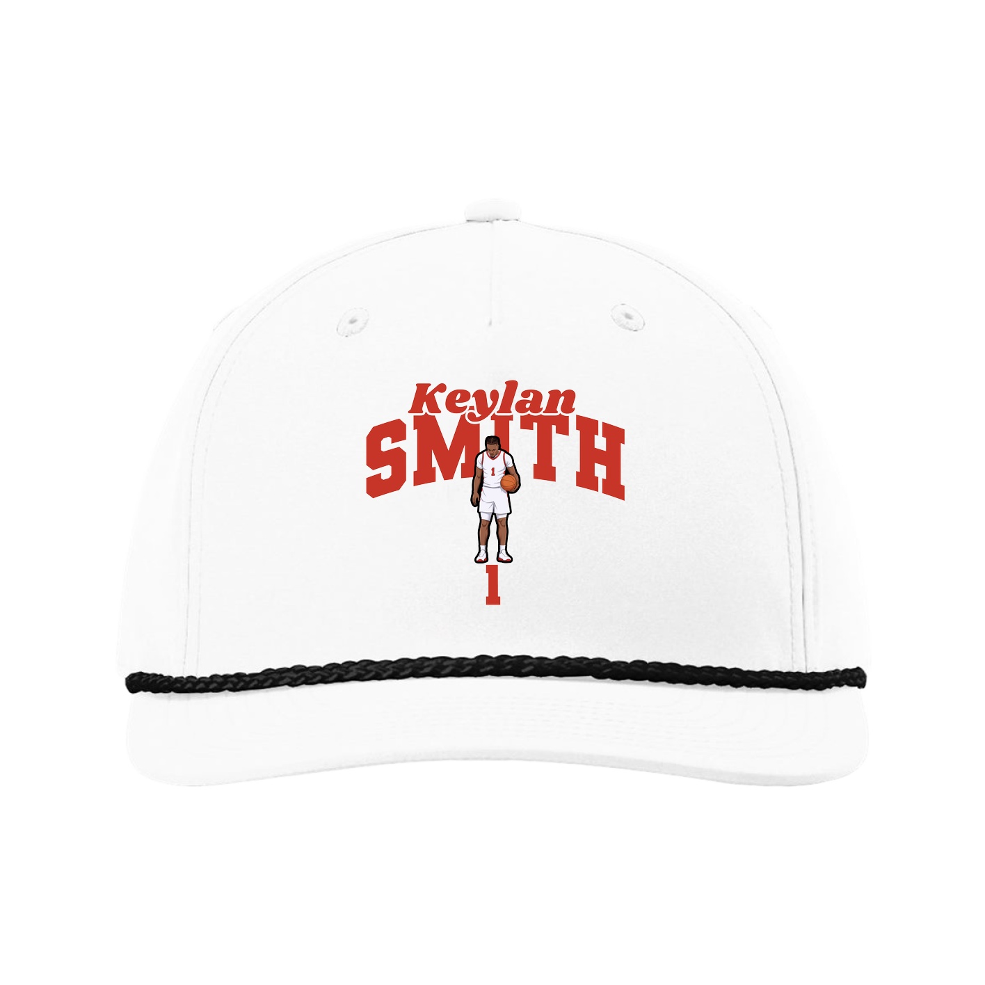 Five-Panel Classic Rope Cap — Signature Arch in White