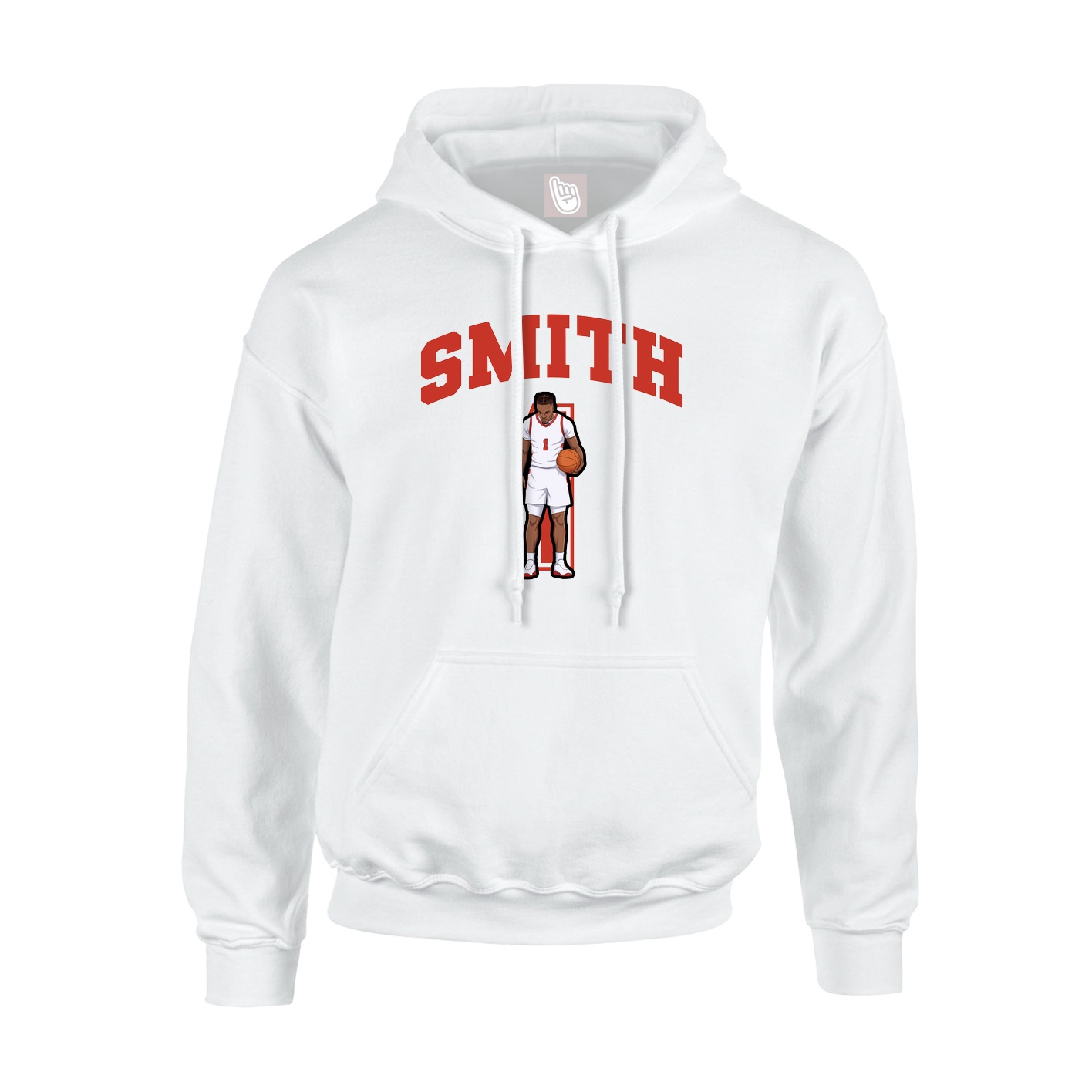 Youth Hoodie — Number in White