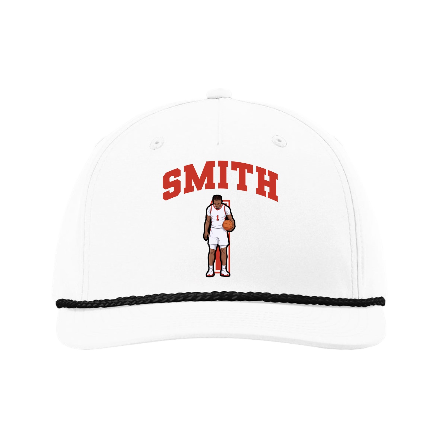 Five-Panel Classic Rope Cap — Number in White